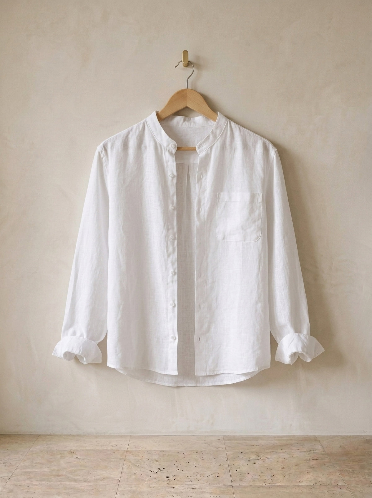 Branco | Camisa social de linho Formentor branco – peça sozinha, foto de produto