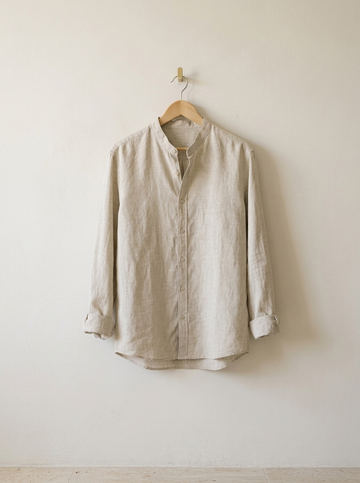 Caqui | Camisa social de linho Formentor caqui – peça sozinha, foto de produto