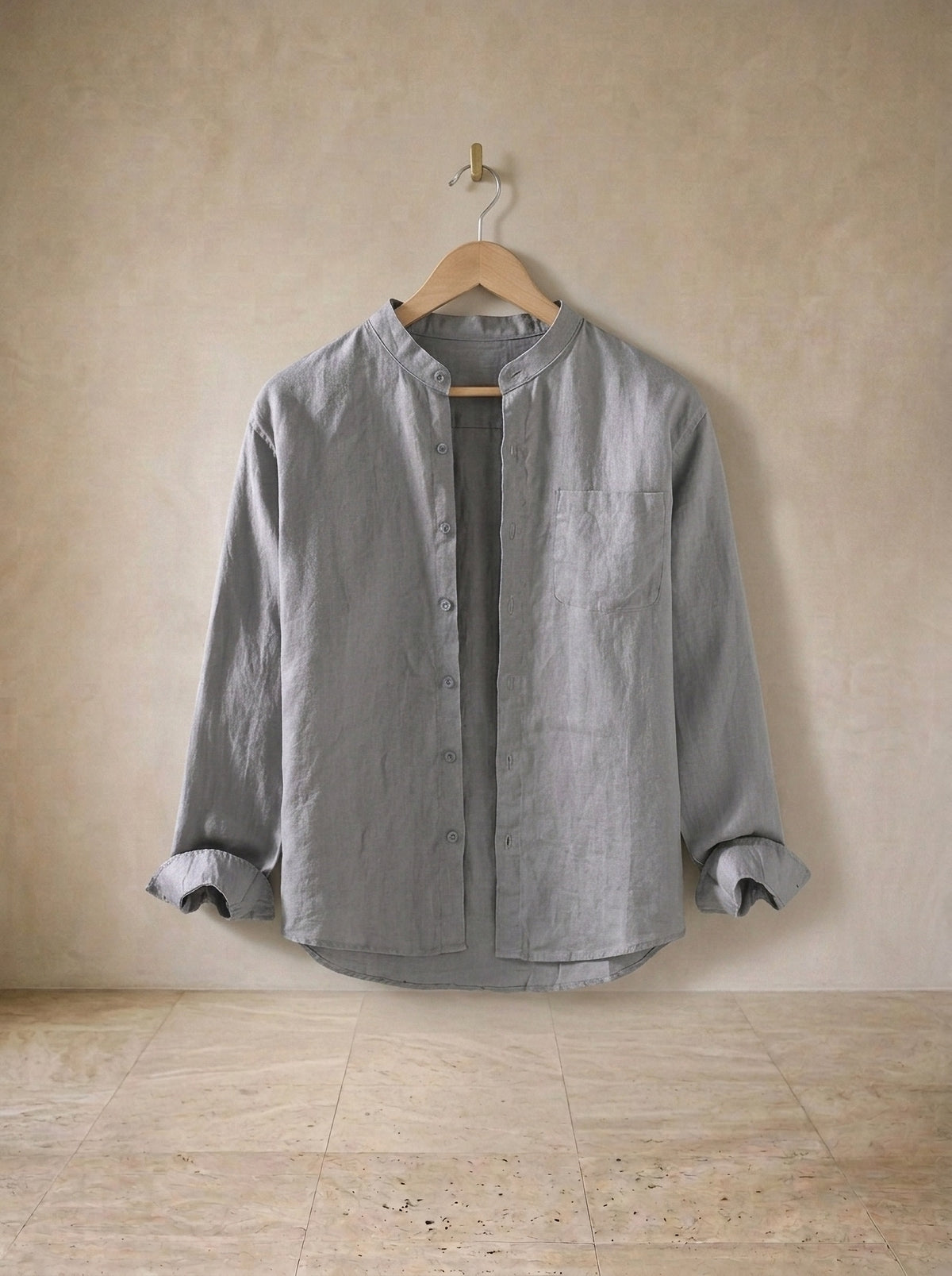 Cinza | Camisa social de linho Formentor cinza – peça sozinha, foto de produto