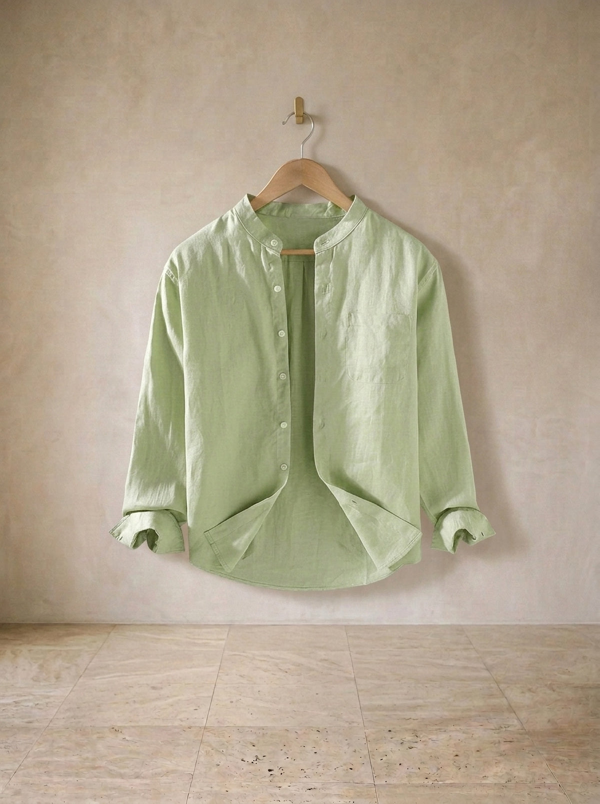 Verde | Camisa social de linho Formentor verde – peça sozinha, foto de produto