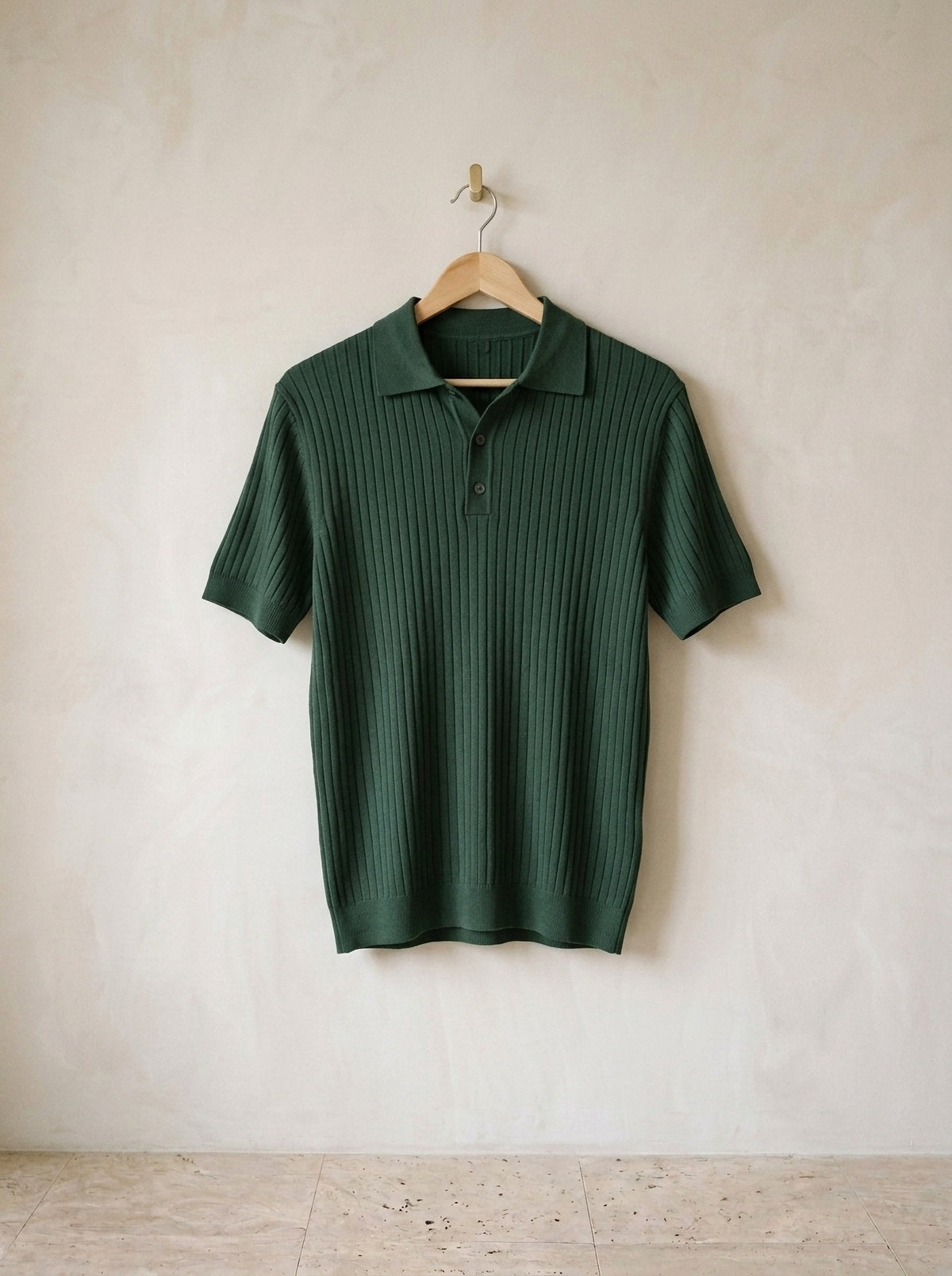 Verde | Polo de tricô Funchal verde – peça sozinha, foto de produto