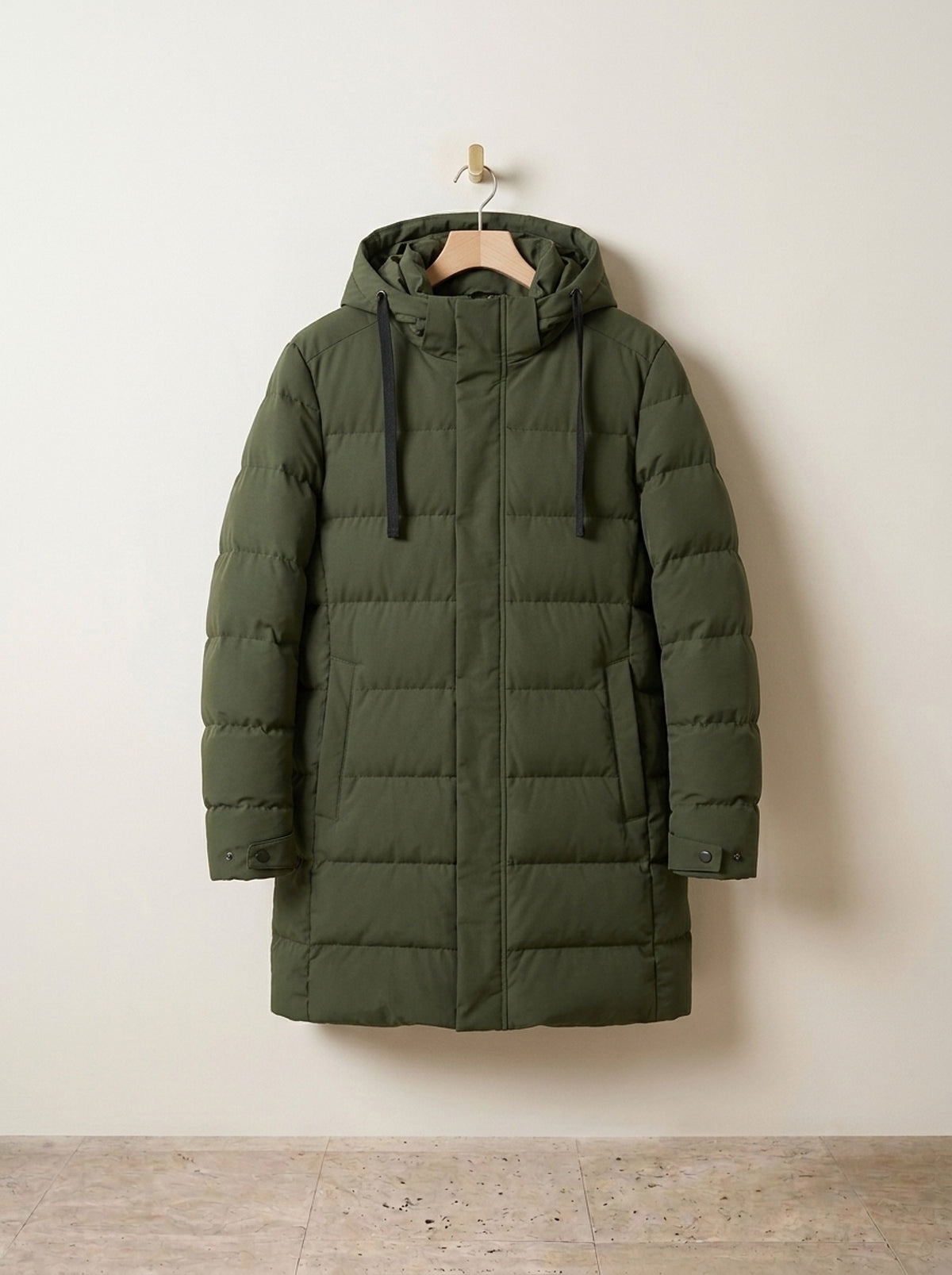 Verde | Casaco puffer comprido Gotemburgo verde – peça sozinha, foto de produto