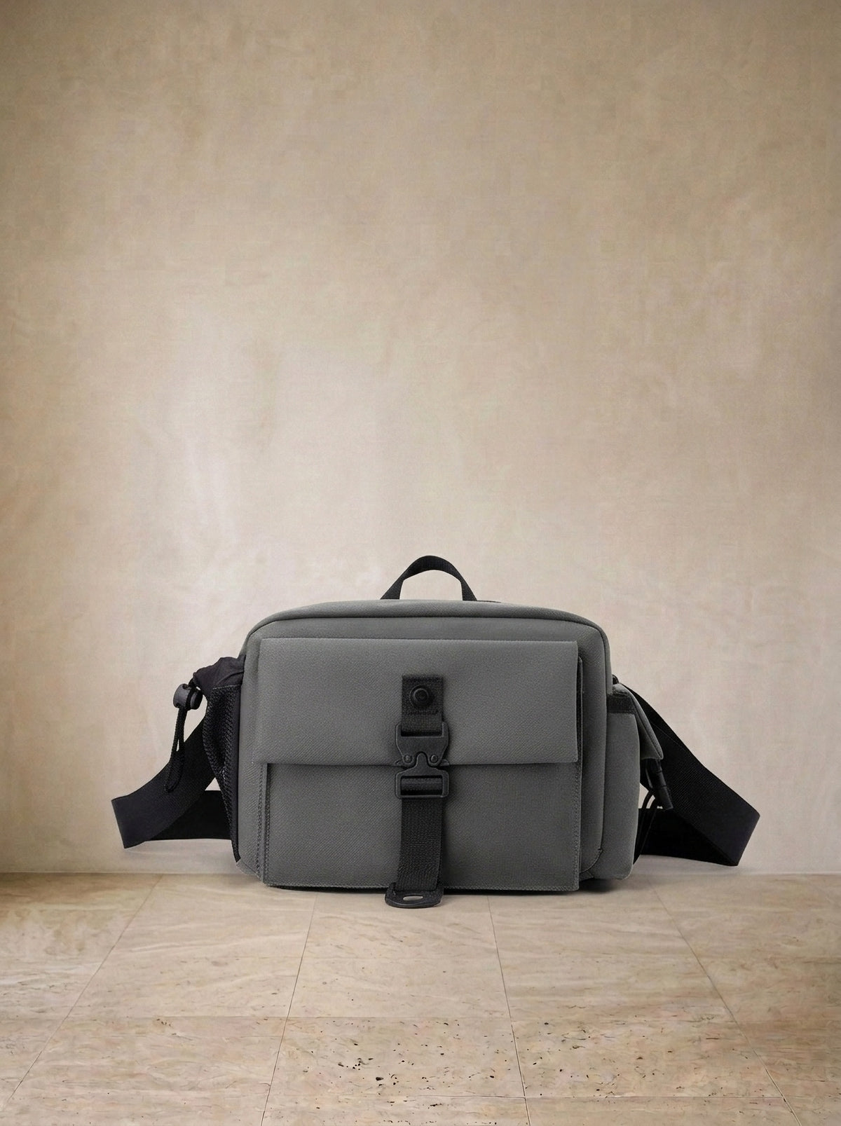 Cinza | Bolsa de ombro de nylon Gubbio cinza – bolsa sozinha, foto de produto