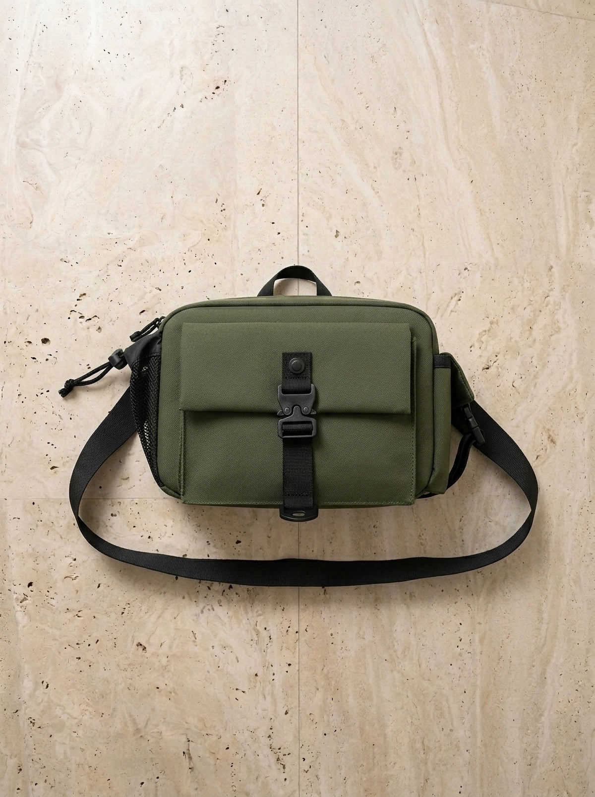 Verde | Bolsa de ombro de nylon Gubbio verde – bolsa sozinha vista de cima