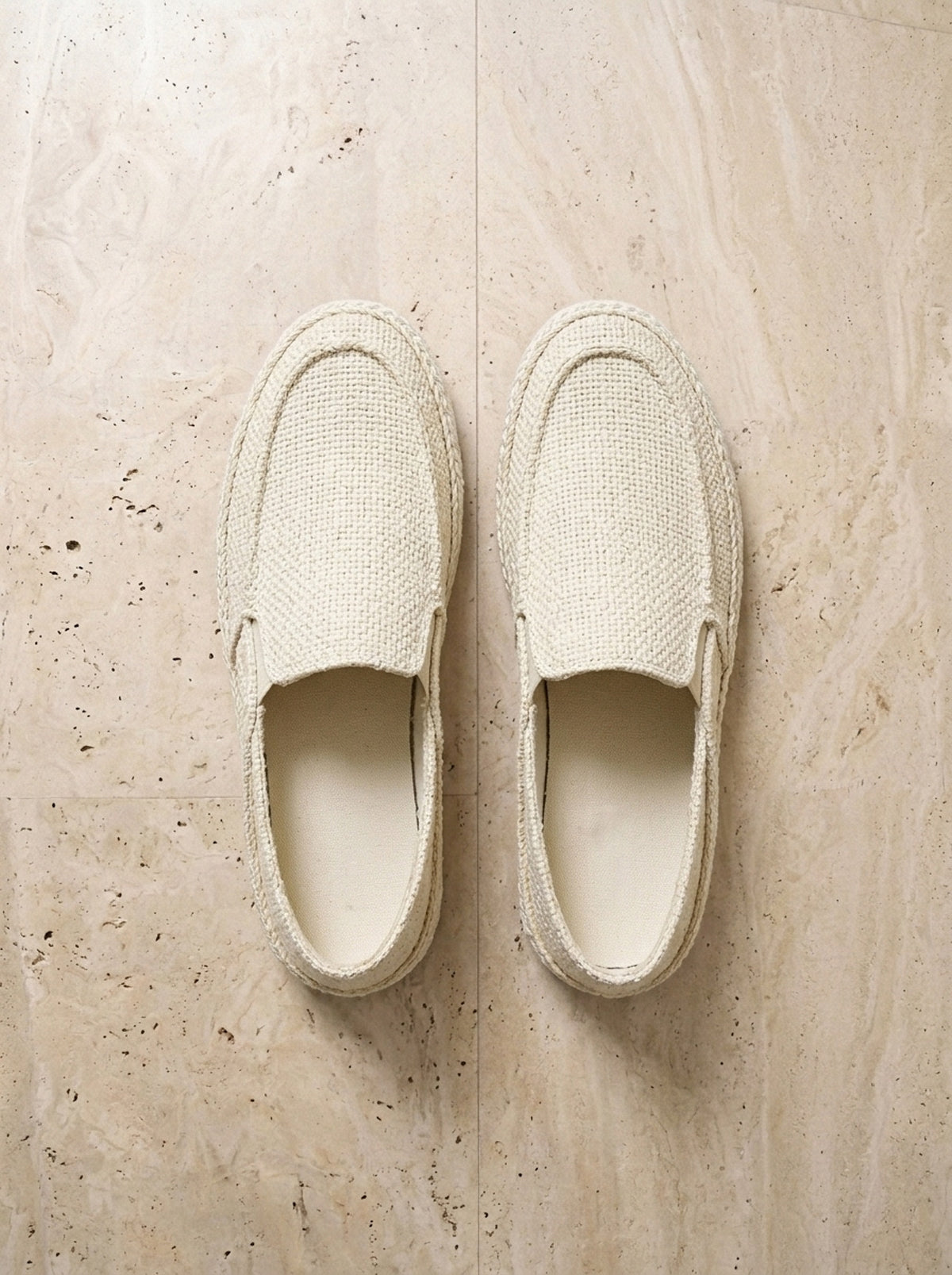 Bege | Mocassim espadrille Haarlem bege – par visto de cima