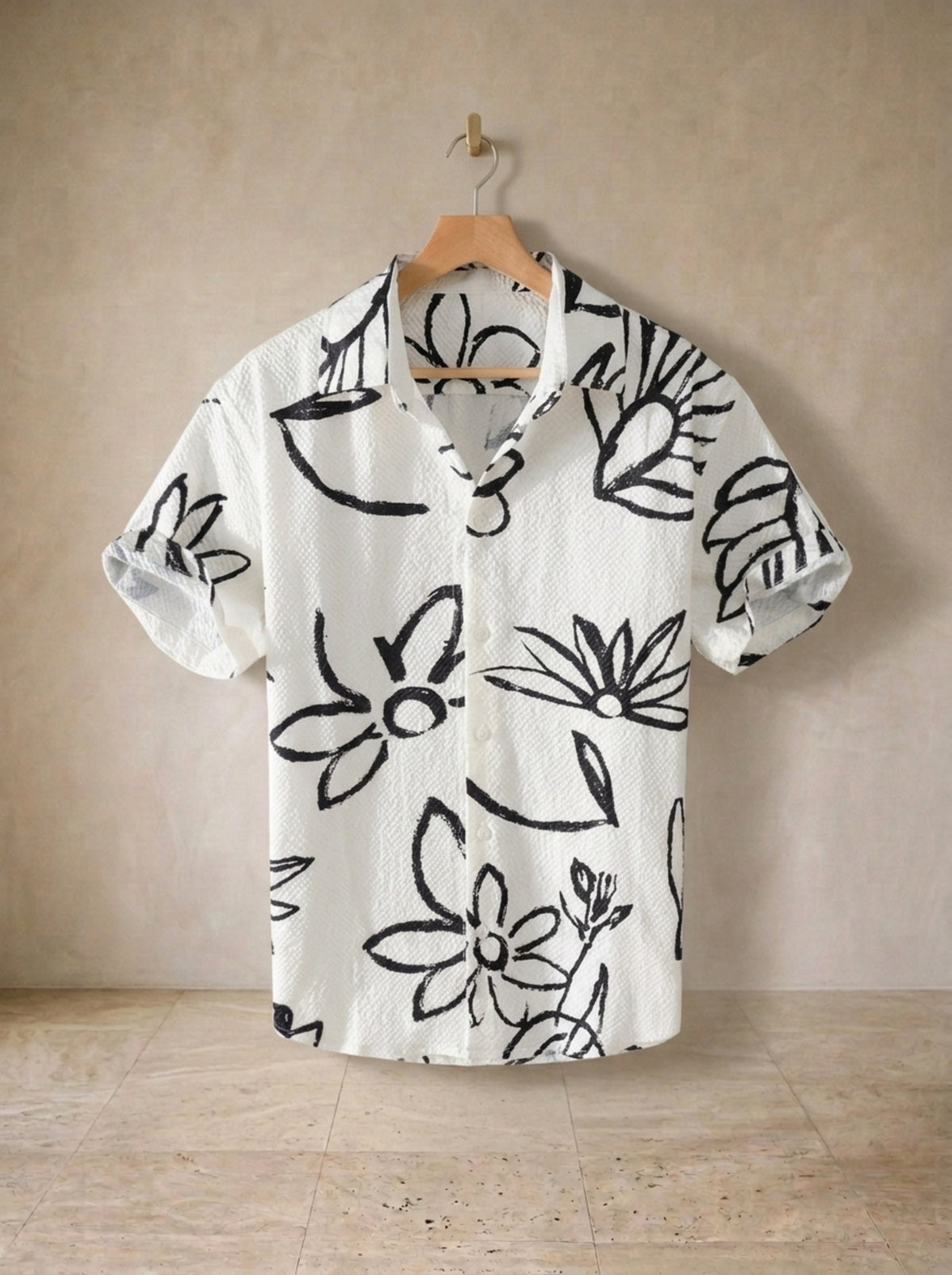 Branco | Camisa estampada floral Hallstatt branco – peça sozinha, foto de produto
