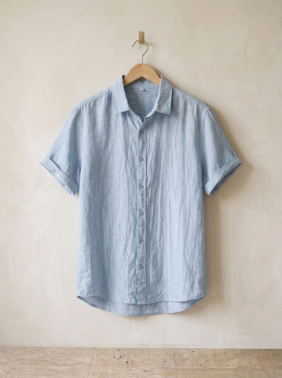 Azul-claro | Camisa social de linho Heidelberg azul-claro – peça sozinha, foto de produto