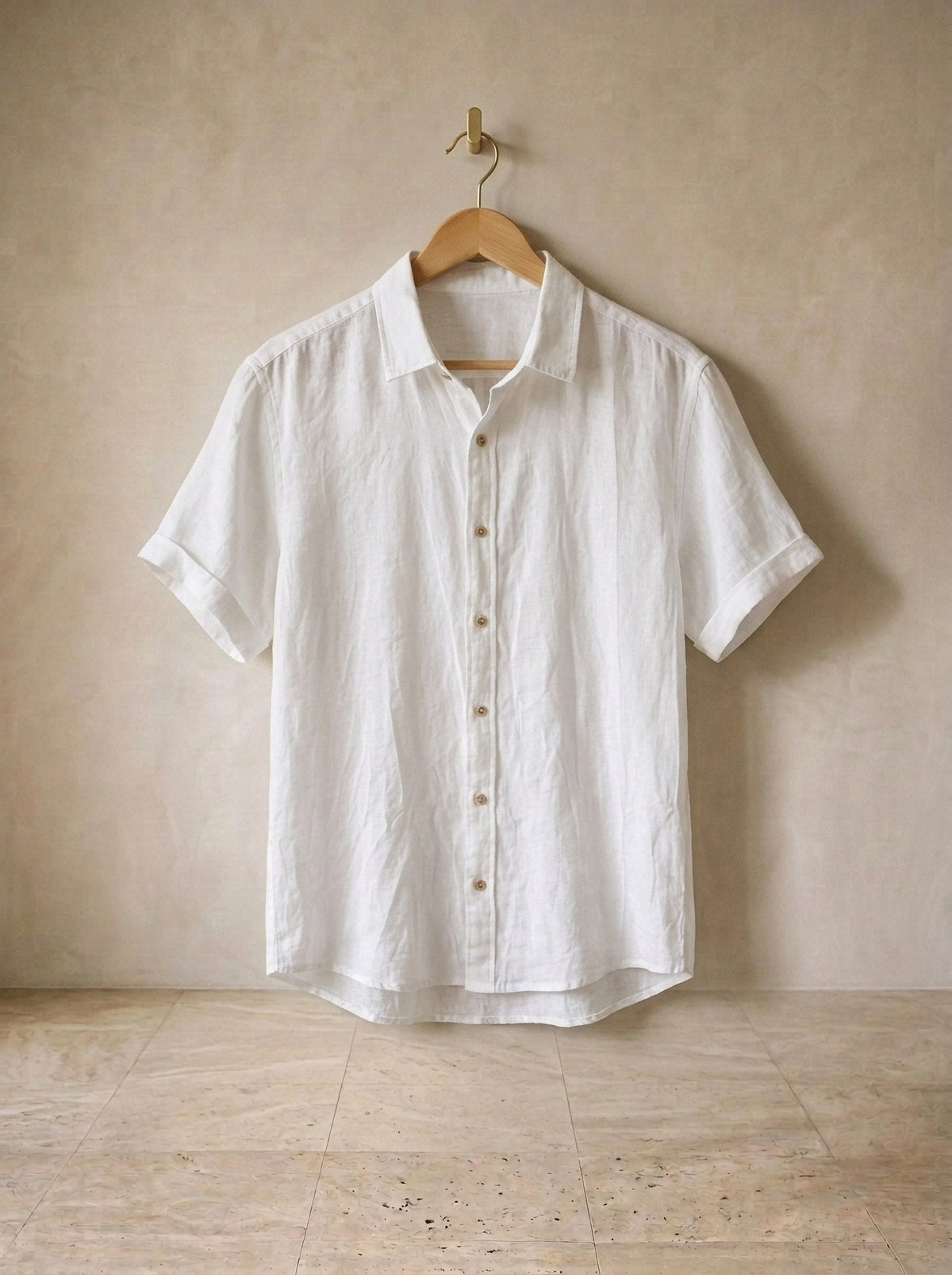 Branco | Camisa social de linho Heidelberg branco – peça sozinha, foto de produto