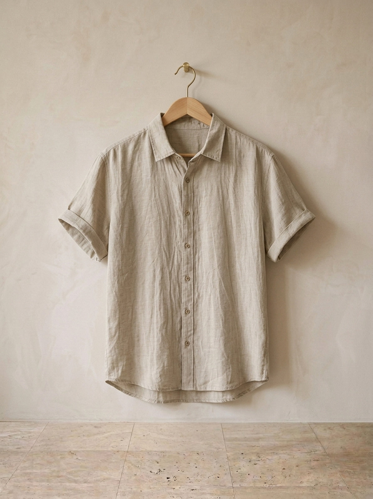 Caqui | Camisa social de linho Heidelberg caqui – peça sozinha, foto de produto