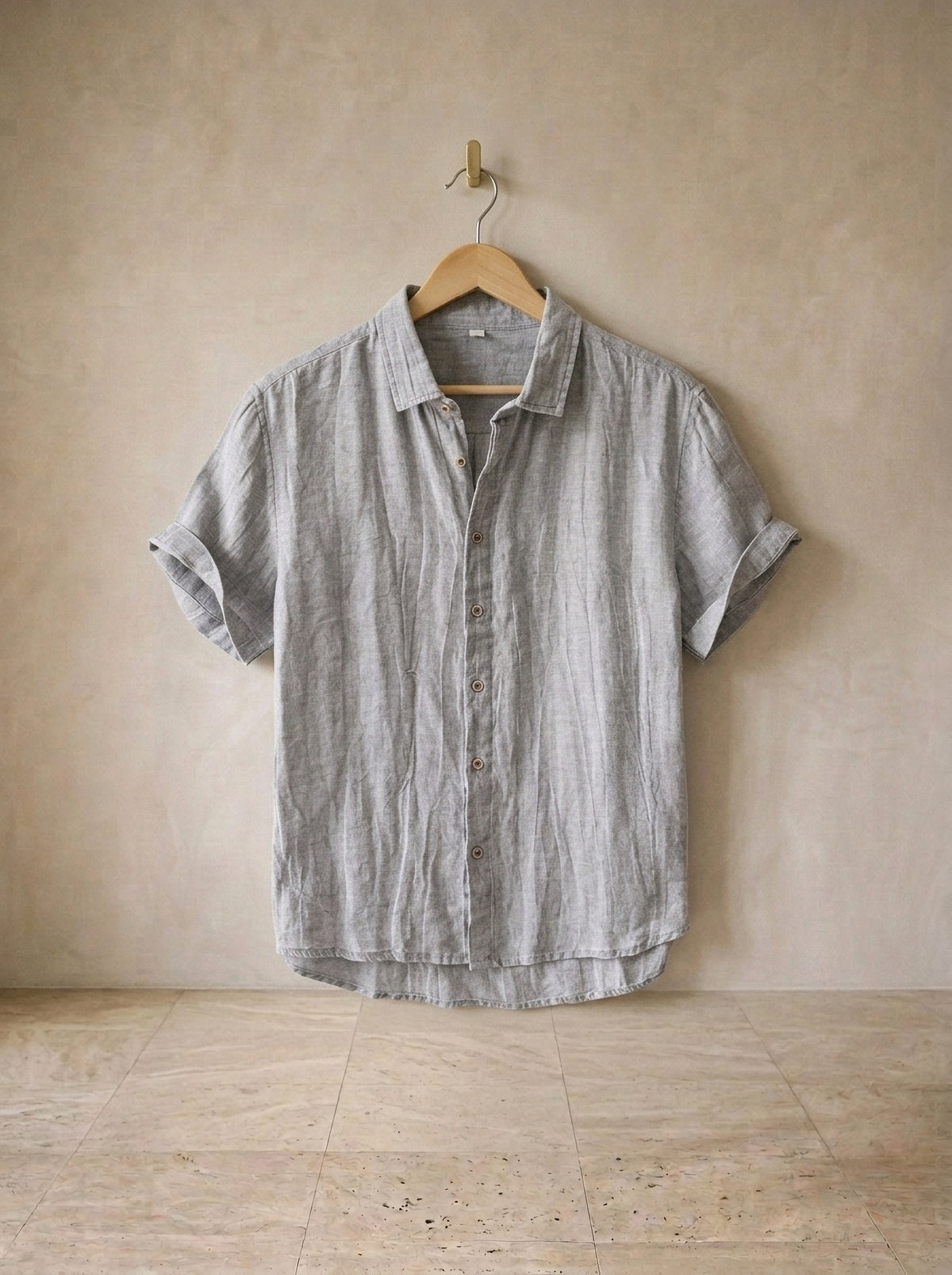 Cinza | Camisa social de linho Heidelberg cinza – peça sozinha, foto de produto