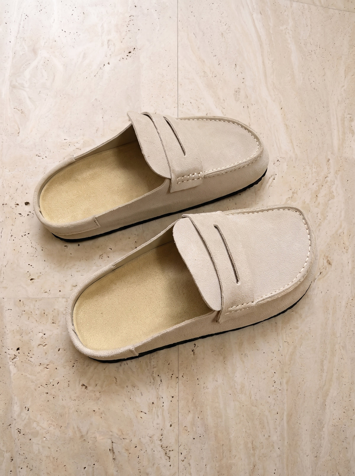 Areia | Mule de couro com sola de cortiça Hyères areia – foto de produto