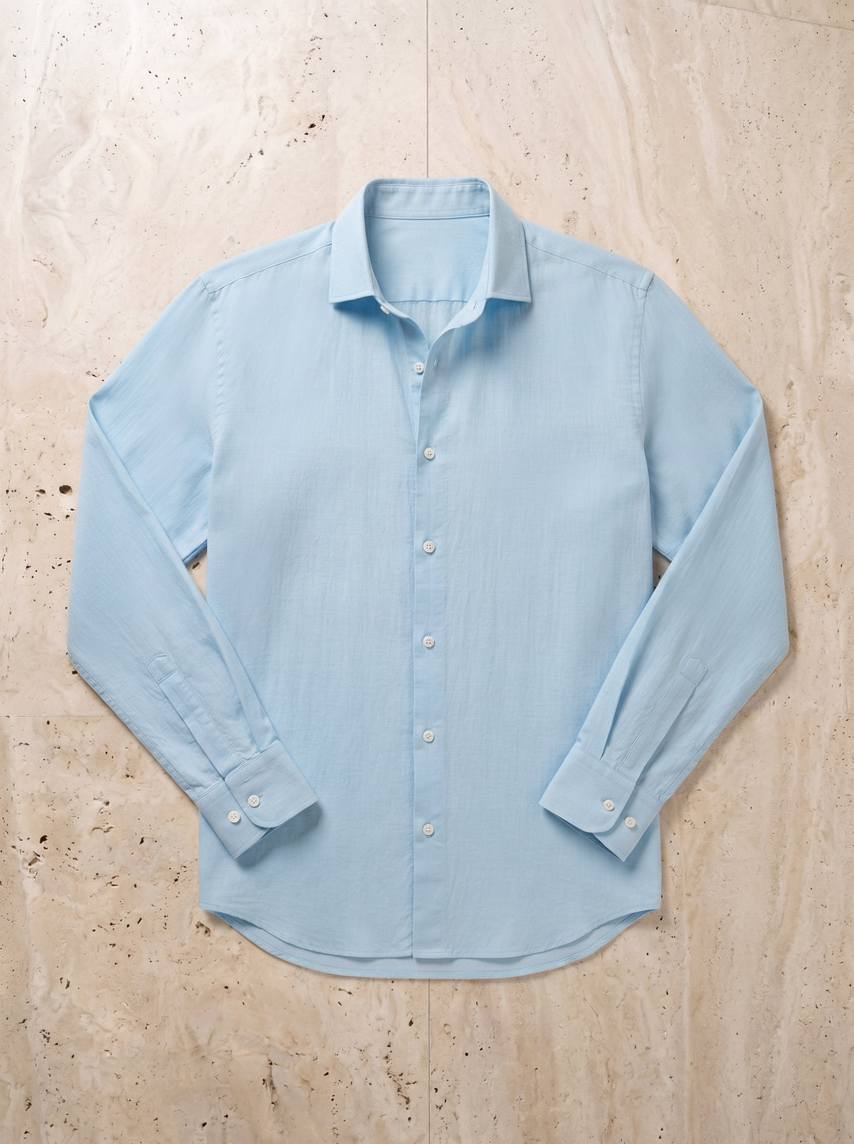 Azul-claro | Camisa lisa manga longa Kilkenny azul-claro – peça sozinha vista de cima