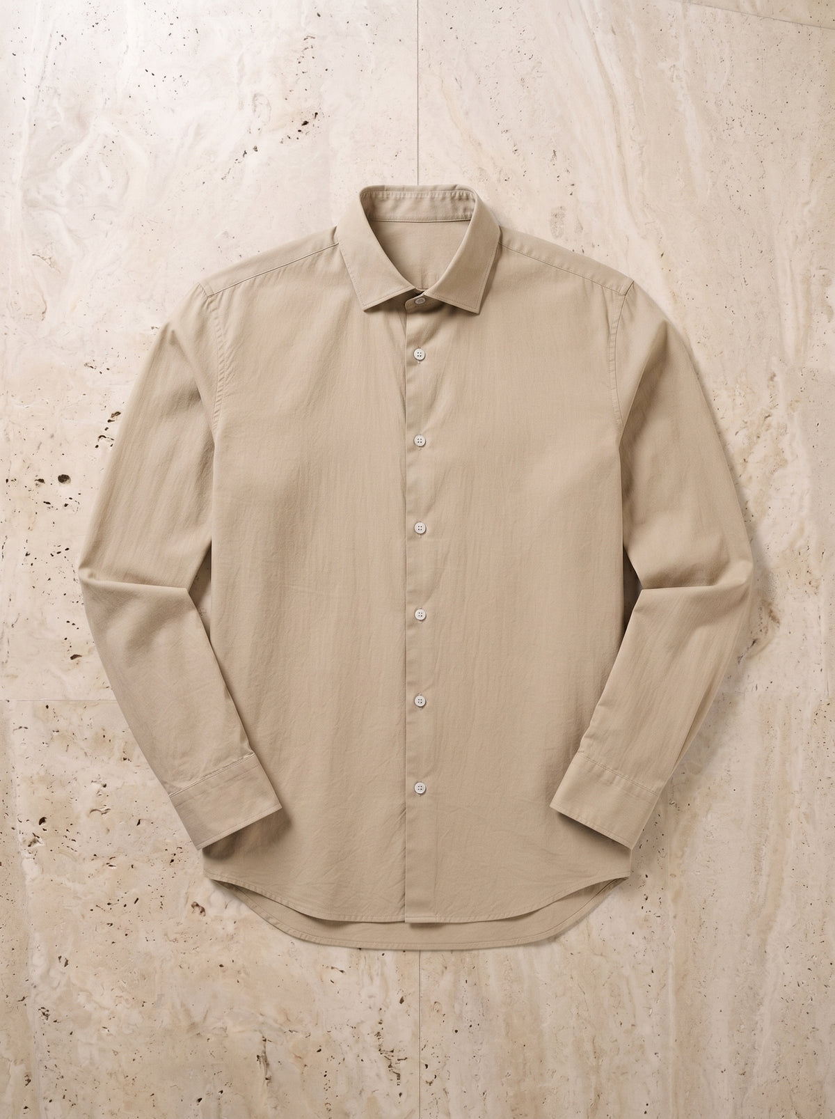 Caqui | Camisa lisa manga longa Kilkenny caqui – peça sozinha vista de cima