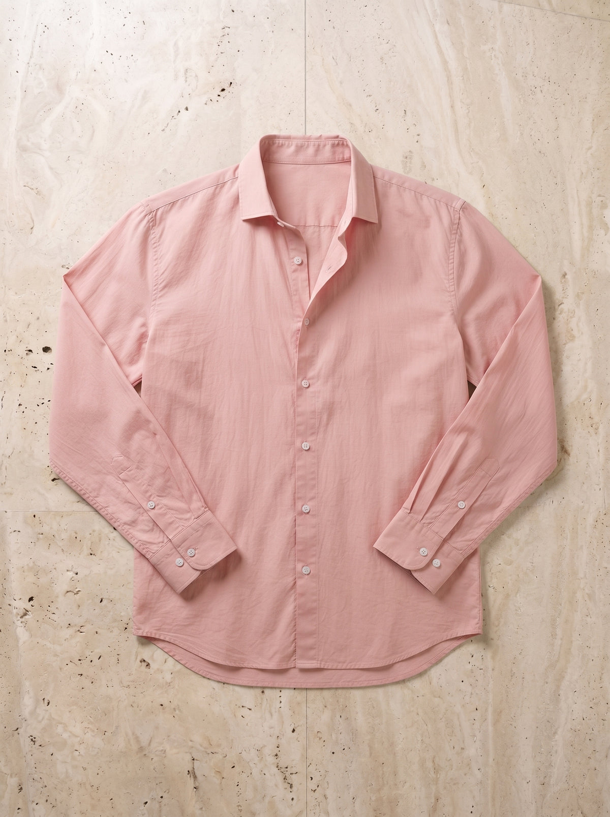 Rosa | Camisa lisa manga longa Kilkenny rosa – peça sozinha vista de cima