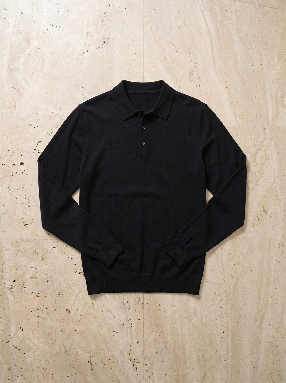 Preto | Camisa polo de tricot Killarney preto – peça sozinha vista de cima