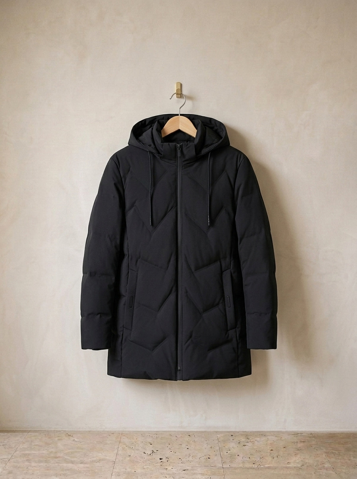 Preto | Casaco acolchoado com capuz Kiruna preto – peça sozinha, foto de produto