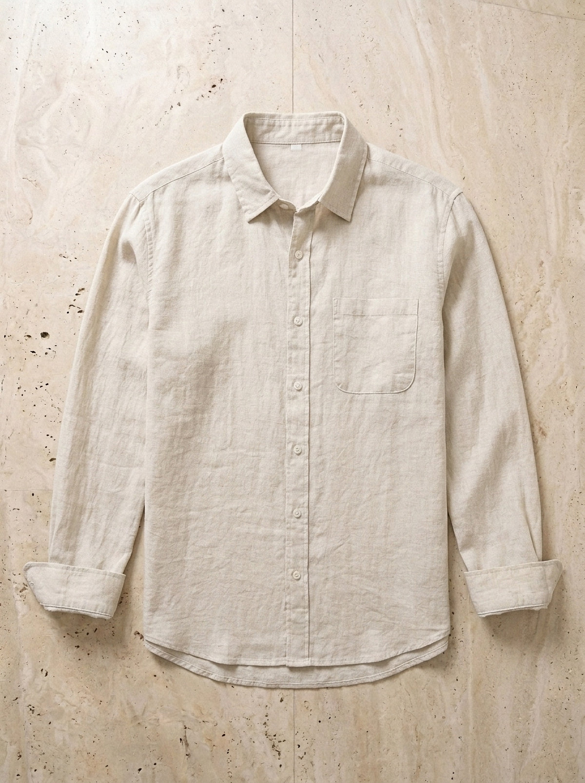 Bege | Camisa slim Kitzbühel bege – peça sozinha vista de cima