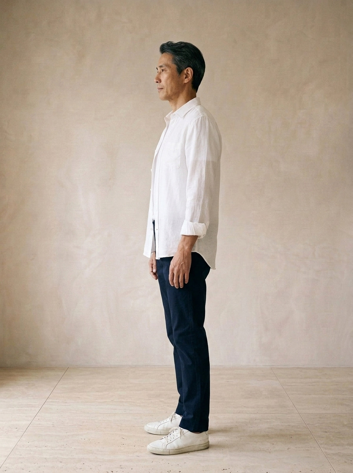 Branco | Camisa slim Kitzbühel branco – vista de perfil