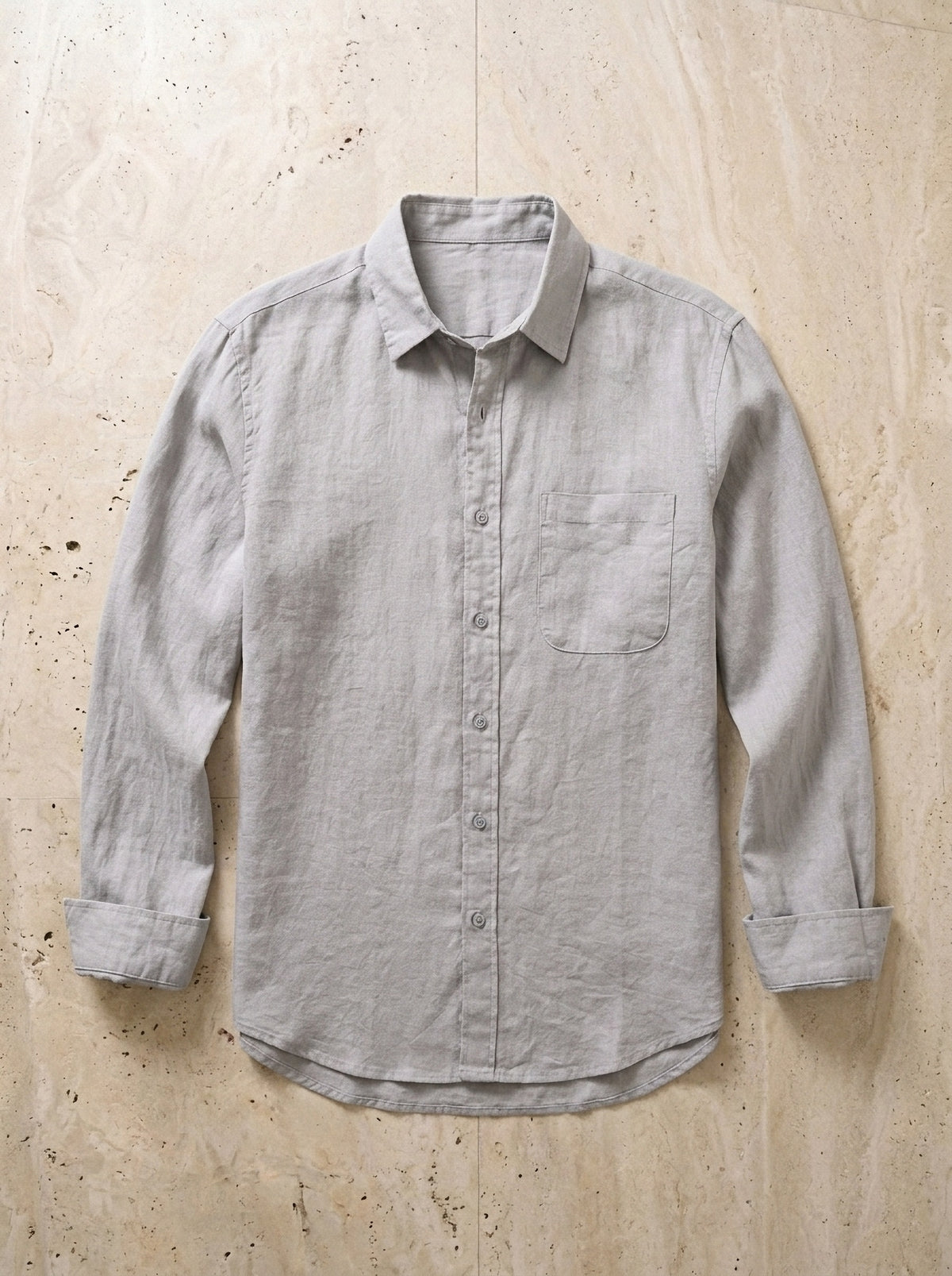 Cinza | Camisa slim Kitzbühel cinza – peça sozinha vista de cima