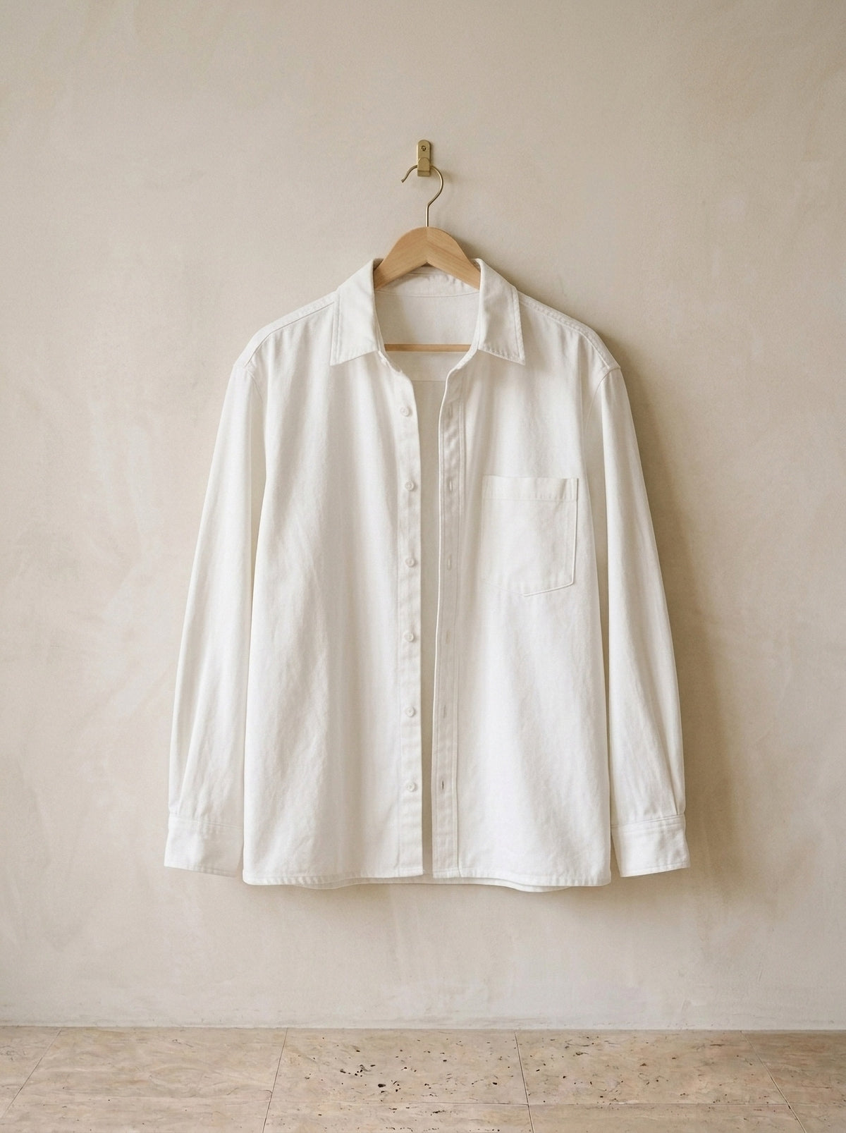 Branco | Camisa de algodão Kristiansand branco – peça sozinha, foto de produto