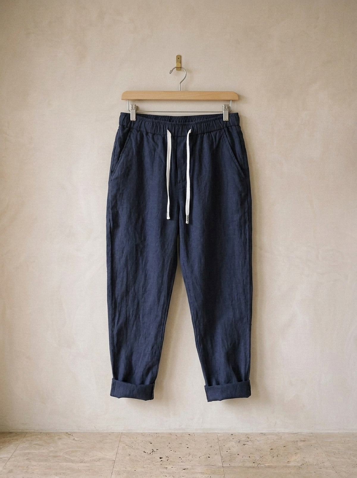 Azul | Calça de linho Kutná Hora azul – peça sozinha, foto de produto