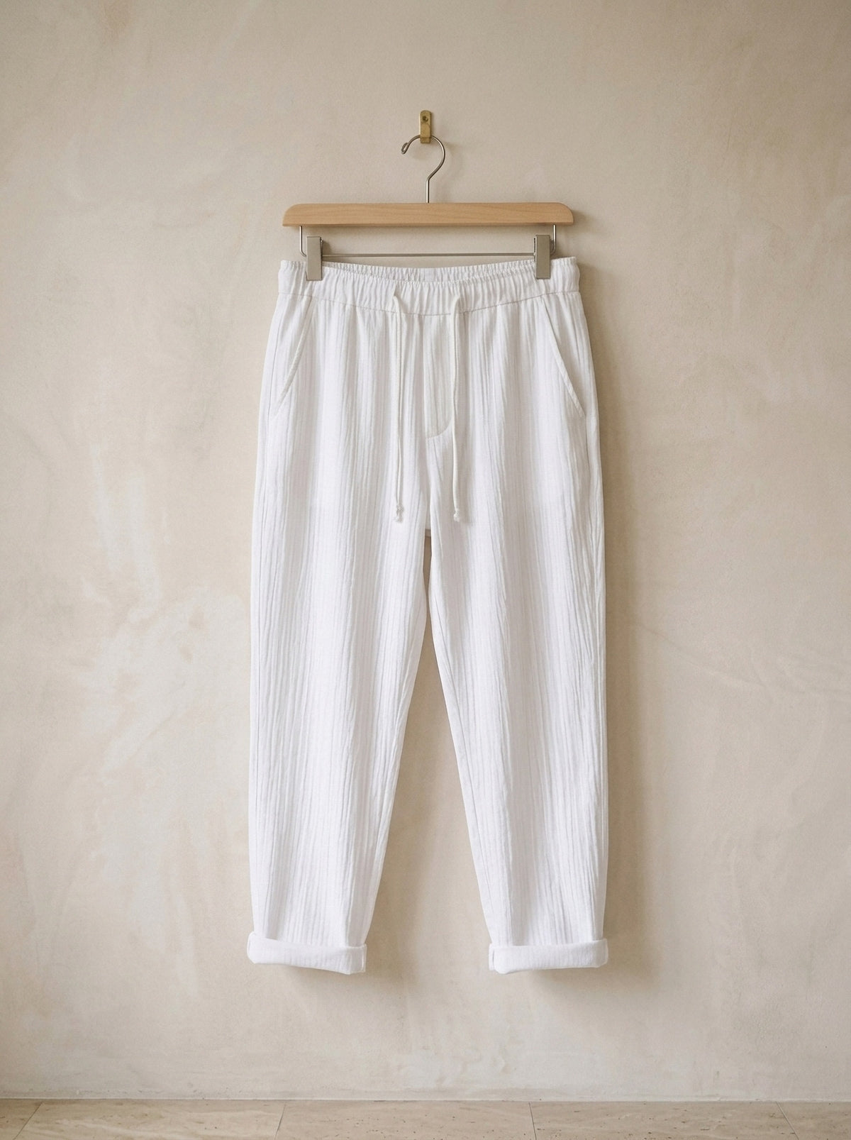 Branco | Calça de linho Kutná Hora branco – peça sozinha, foto de produto