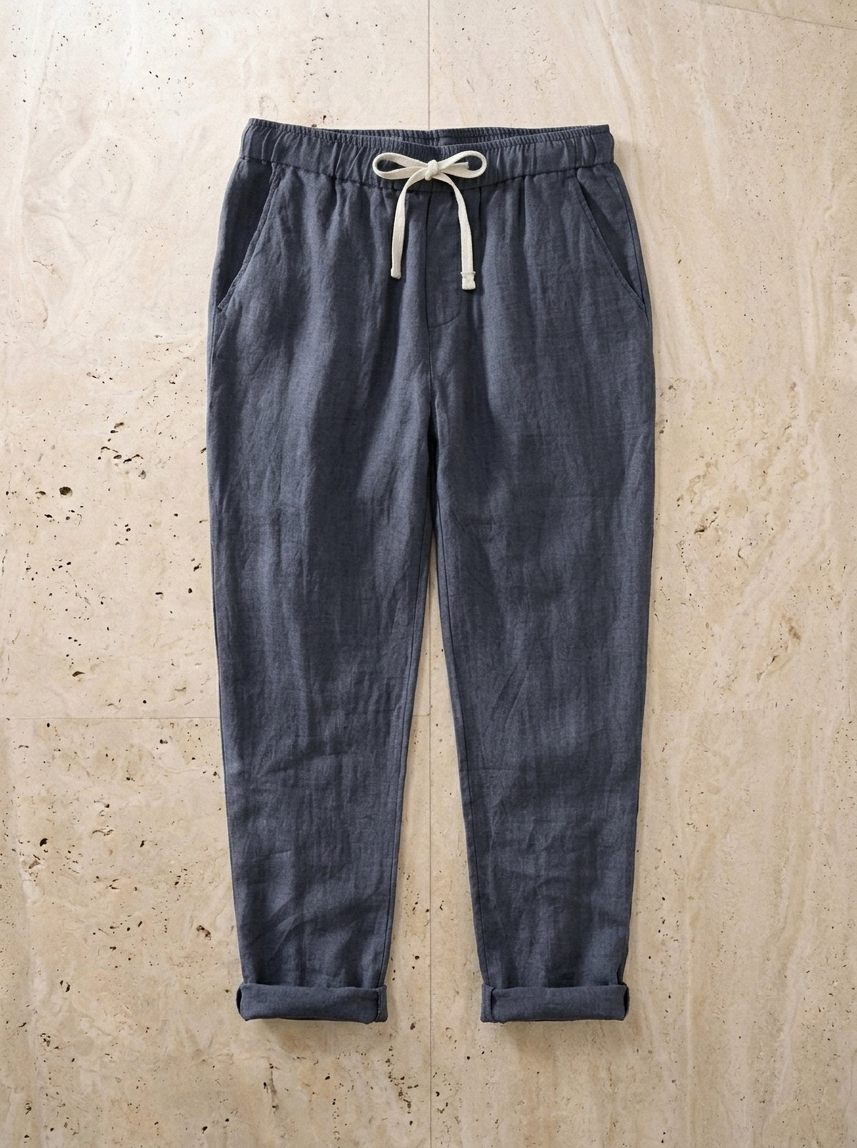 Cinza | Calça de linho Kutná Hora cinza – peça sozinha vista de cima