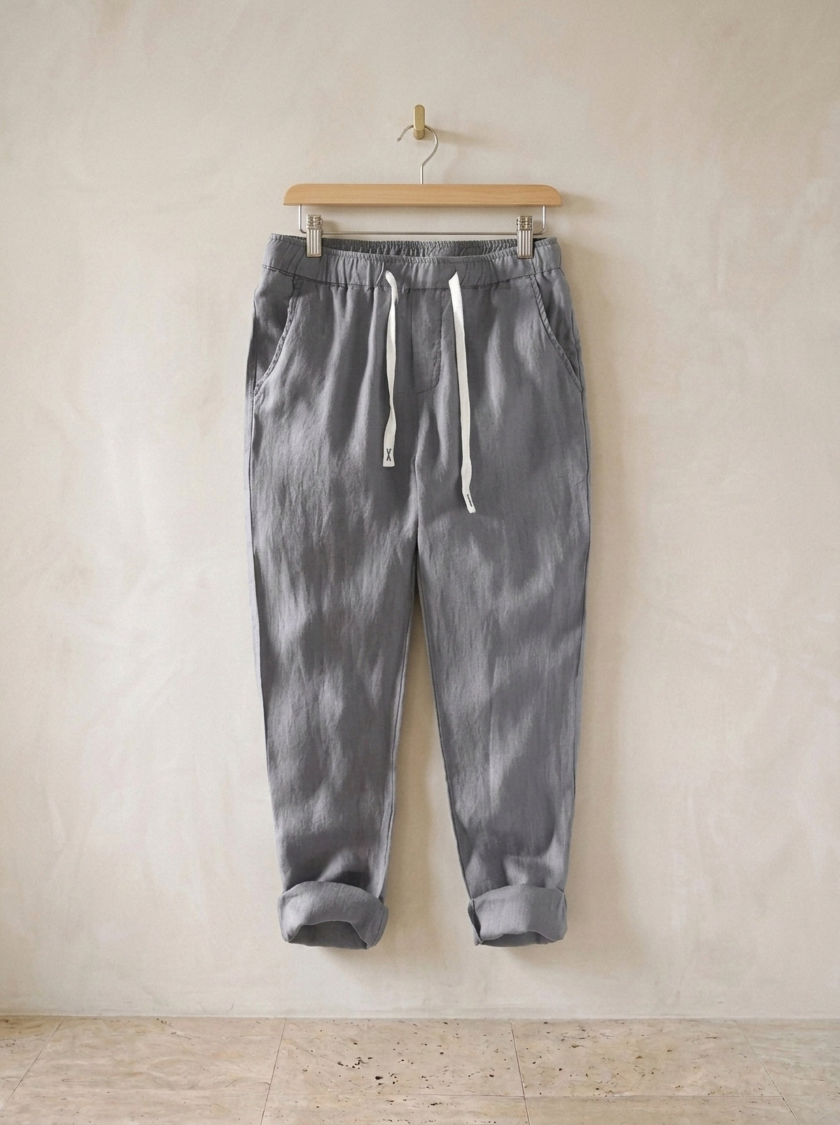 Cinza-claro | Calça de linho Kutná Hora cinza-claro – peça sozinha, foto de produto
