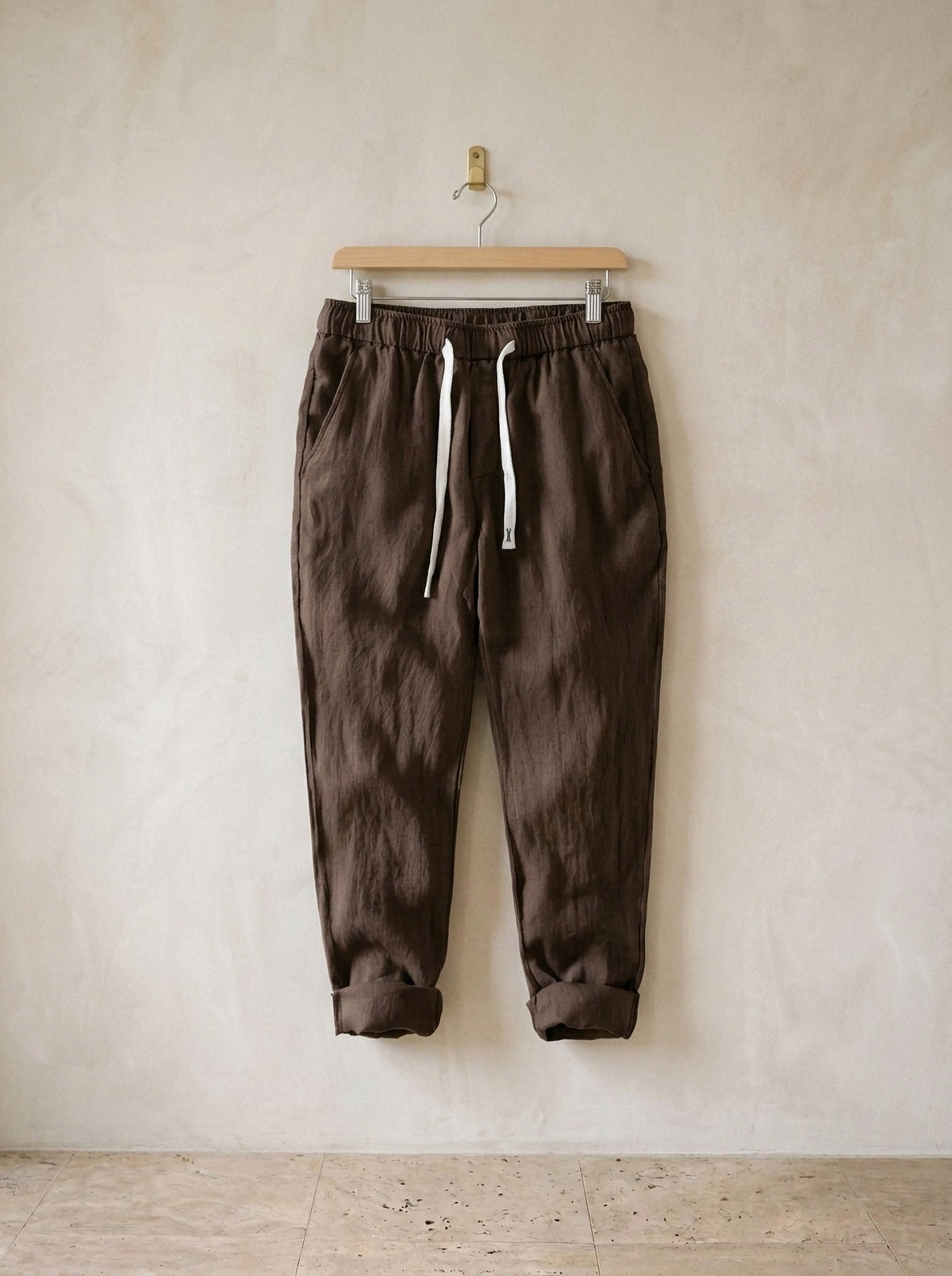 Marrom | Calça de linho Kutná Hora marrom – peça sozinha, foto de produto