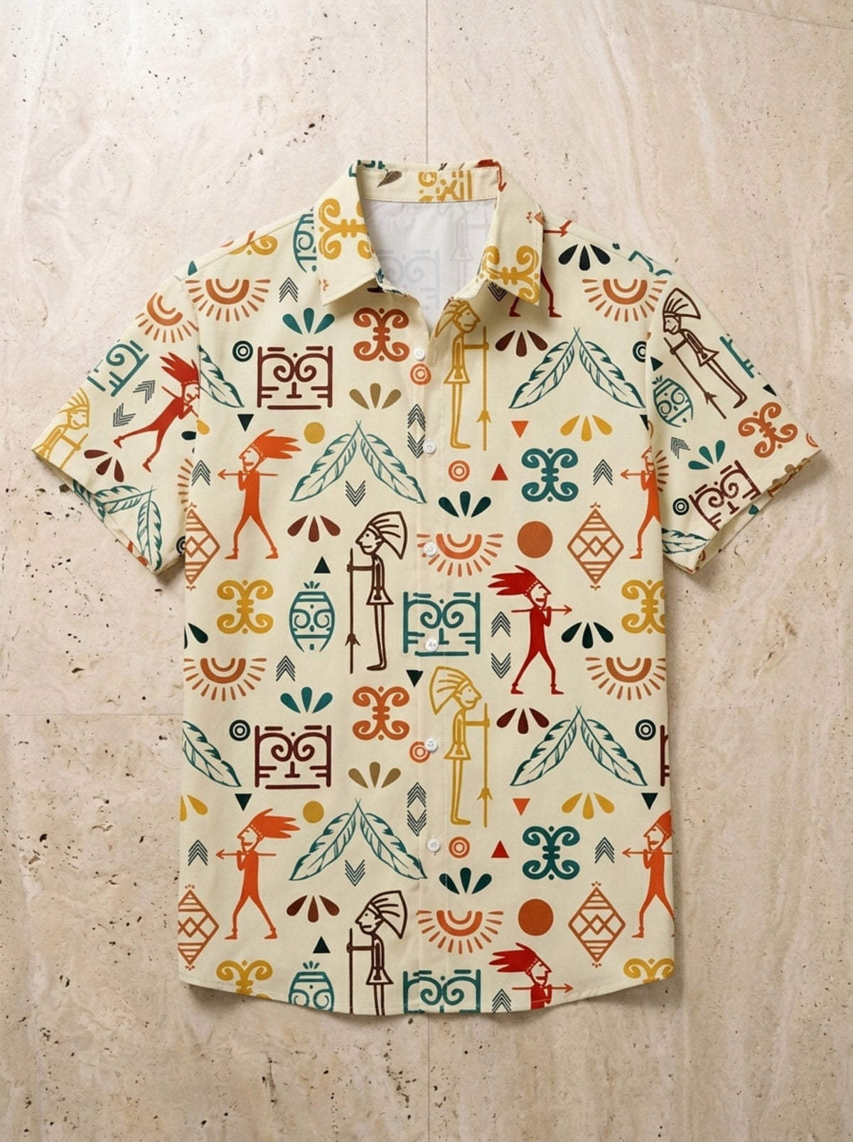 Camisa estampada Lagos – peça sozinha vista de cima