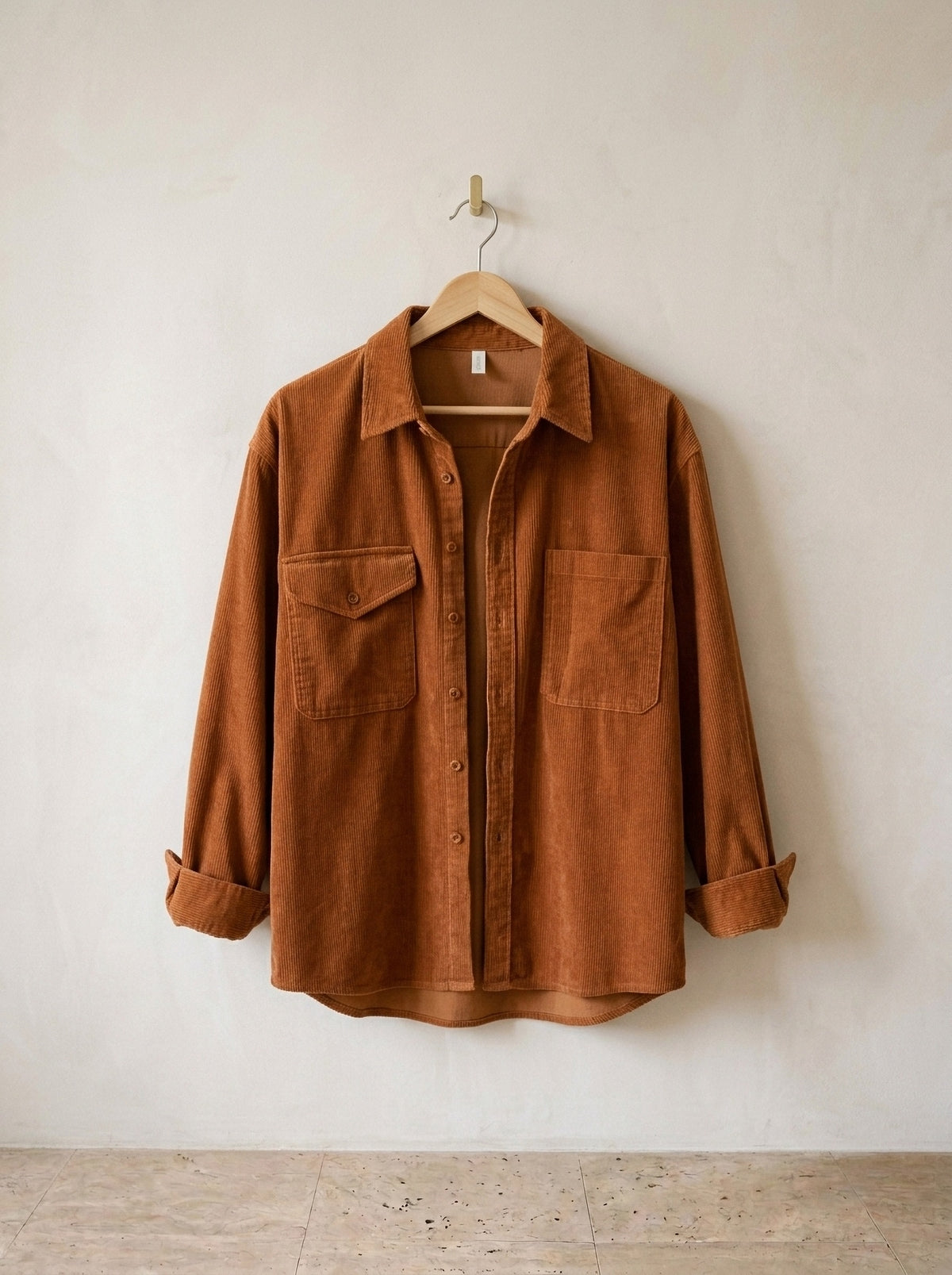 Laranja | Camisa de veludo cotelê Lecce laranja – peça sozinha, foto de produto