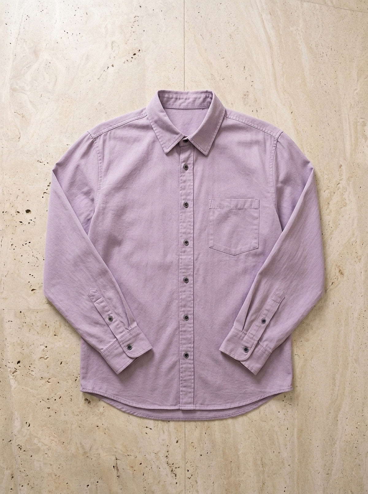 Roxo | Camisa de algodão Leiria roxo – peça sozinha vista de cima