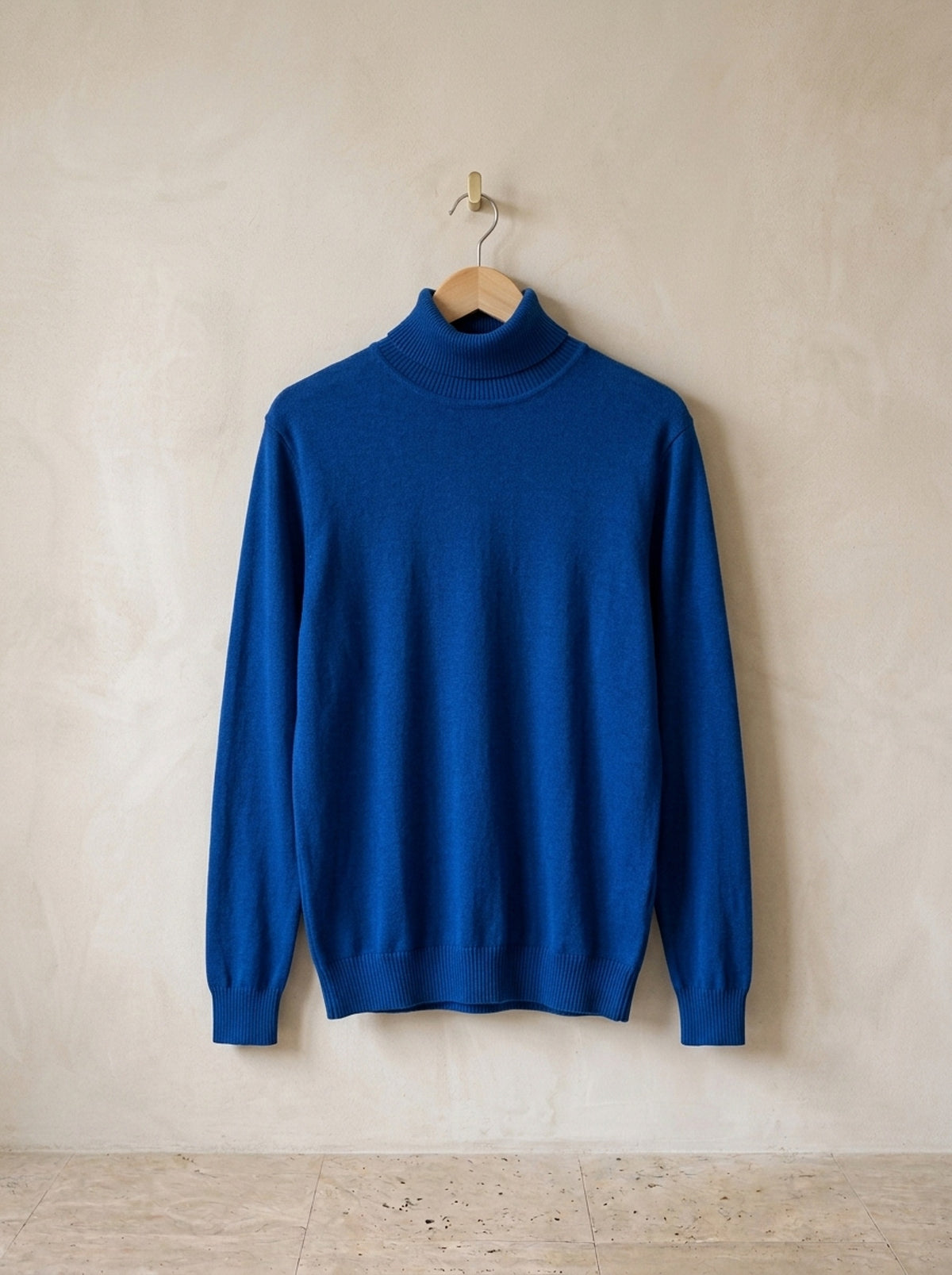 Azul | Suéter gola alta Les Diablerets azul – peça sozinha, foto de produto