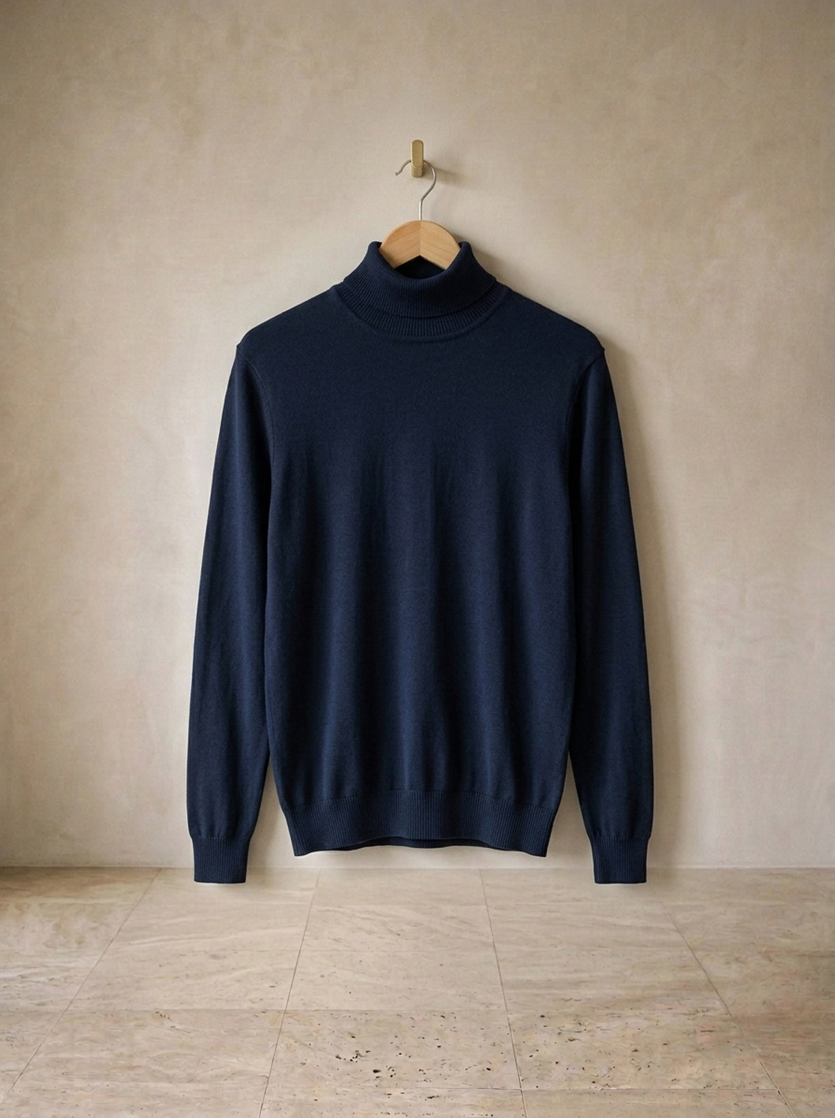 Azul-marinho | Suéter gola alta Les Diablerets azul-marinho – peça sozinha, foto de produto