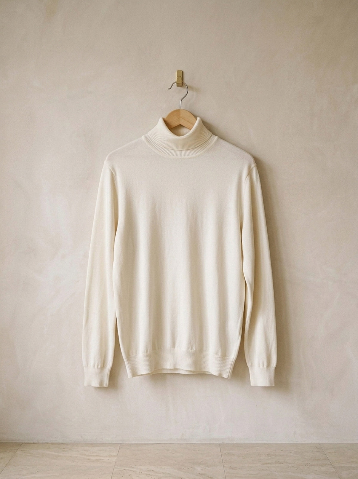 Branco | Suéter gola alta Les Diablerets branco – peça sozinha, foto de produto