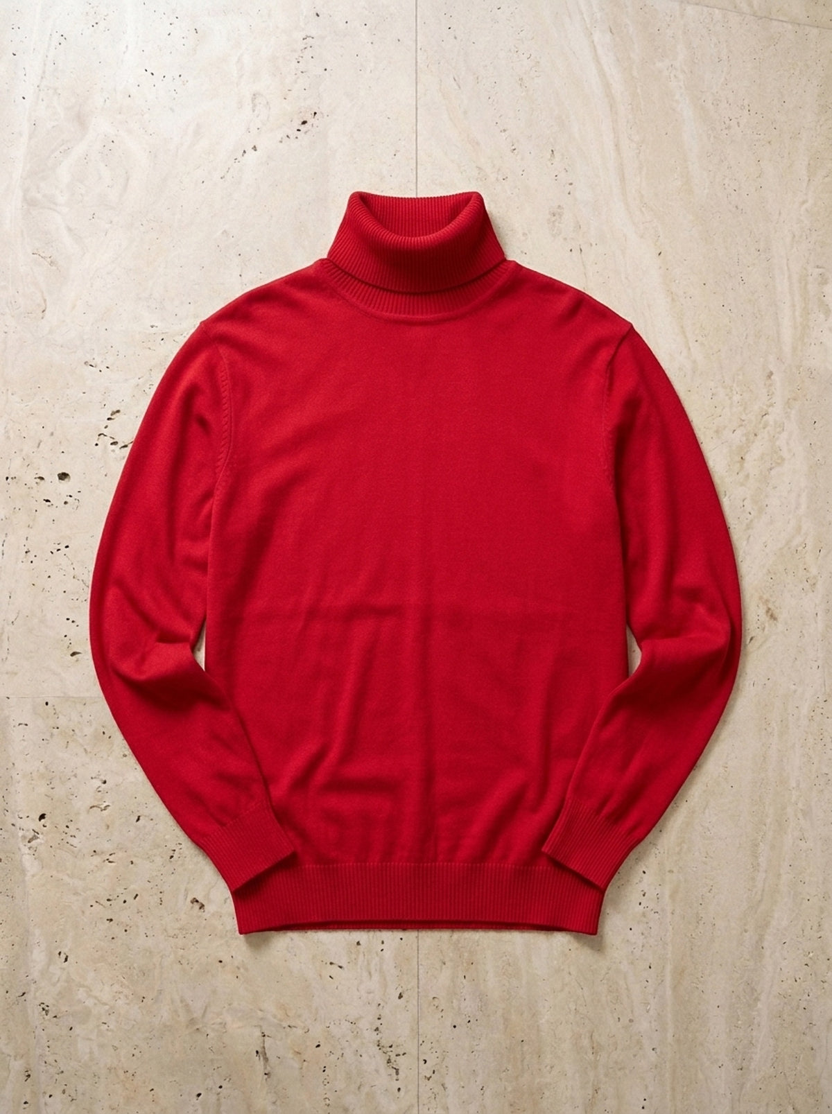 Vermelho | Suéter gola alta Les Diablerets vermelho – peça sozinha vista de cima