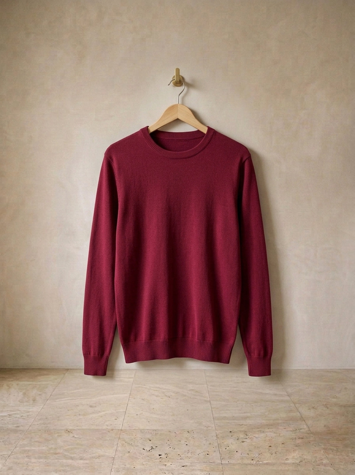 Vermelho | Suéter gola redonda slim Les Gets vermelho – peça sozinha, foto de produto