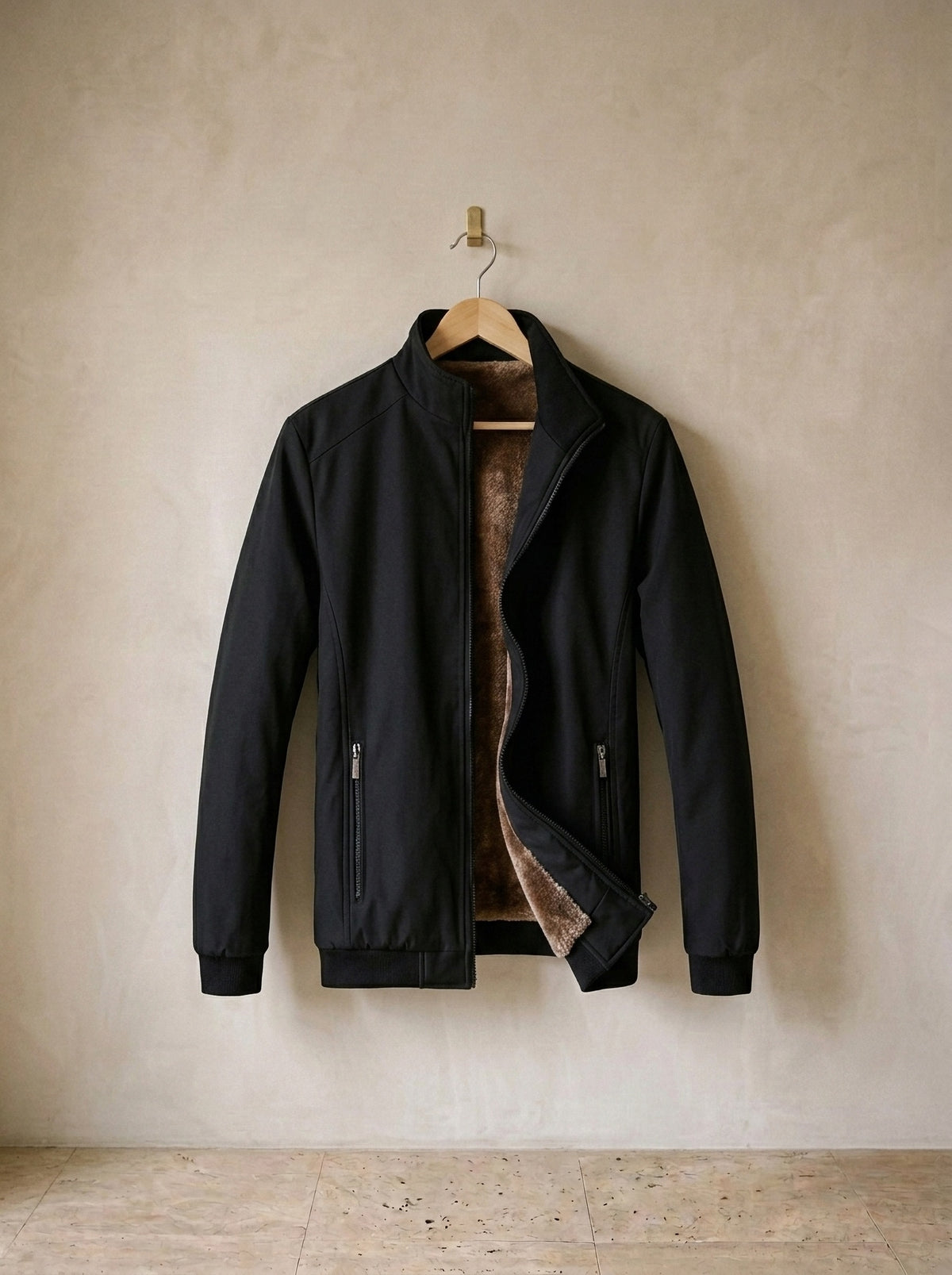 Preto | Jaqueta forrada de pelúcia Leuven preto – peça sozinha, foto de produto
