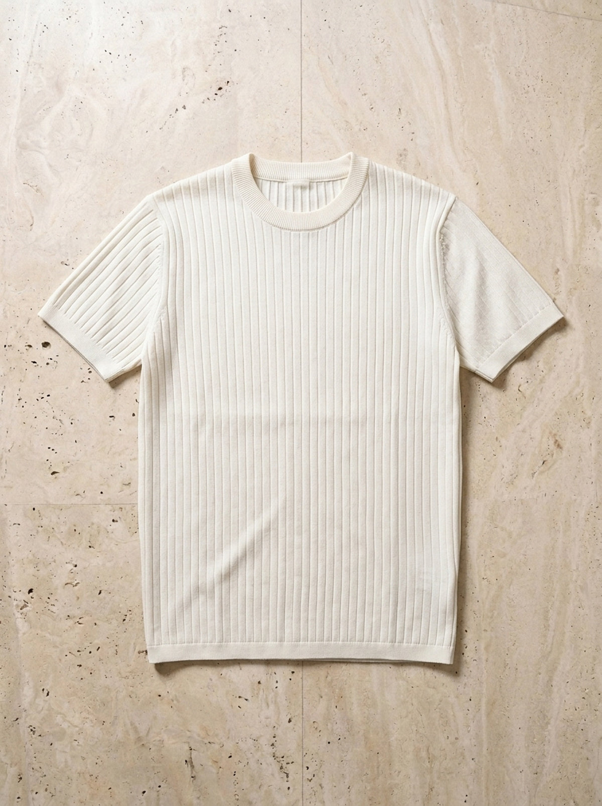 Branco | Camiseta de tricô canelado Lillehammer branco – peça sozinha vista de cima