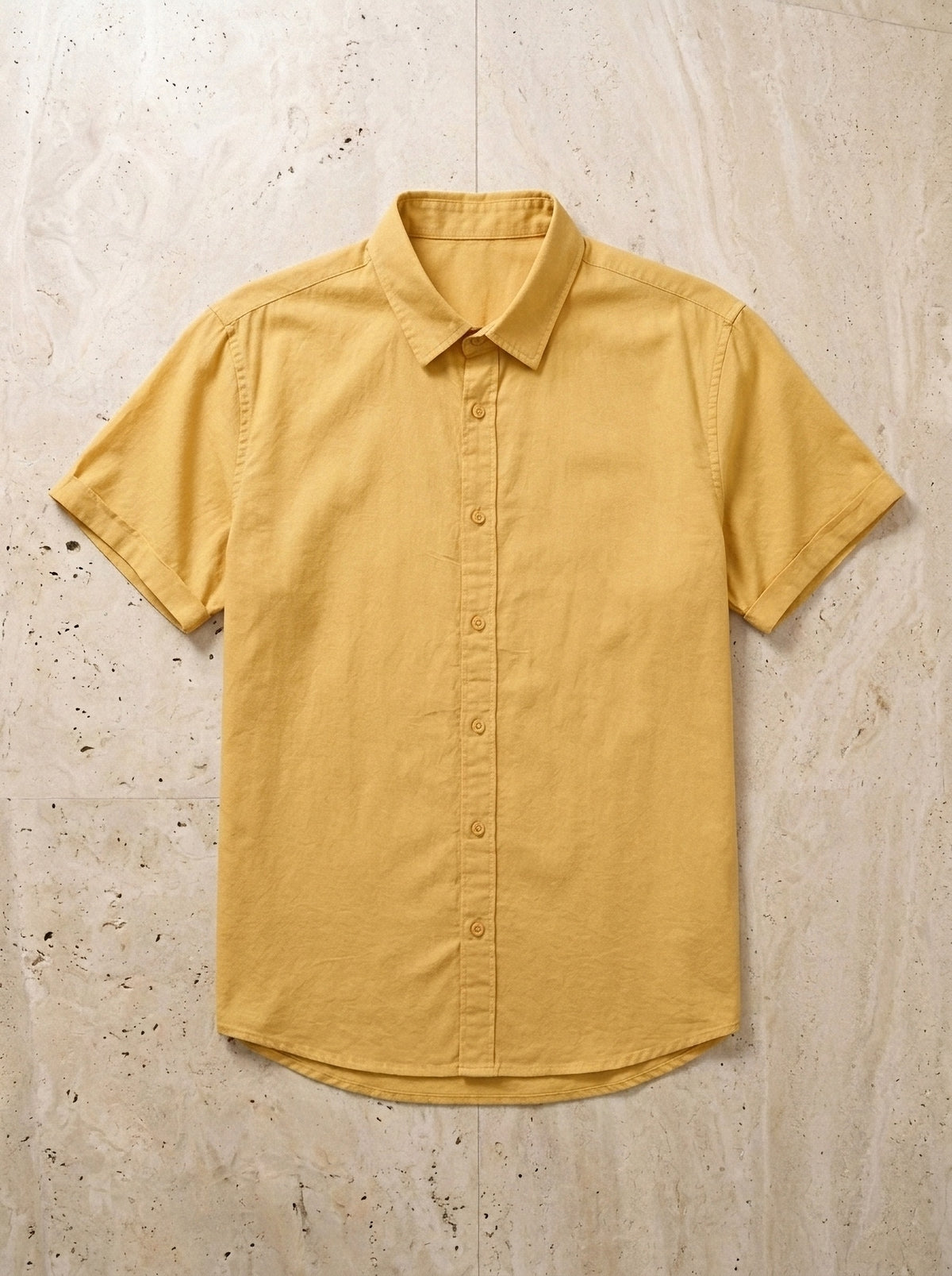 Amarelo | Camisa social slim Linz amarelo – peça sozinha vista de cima