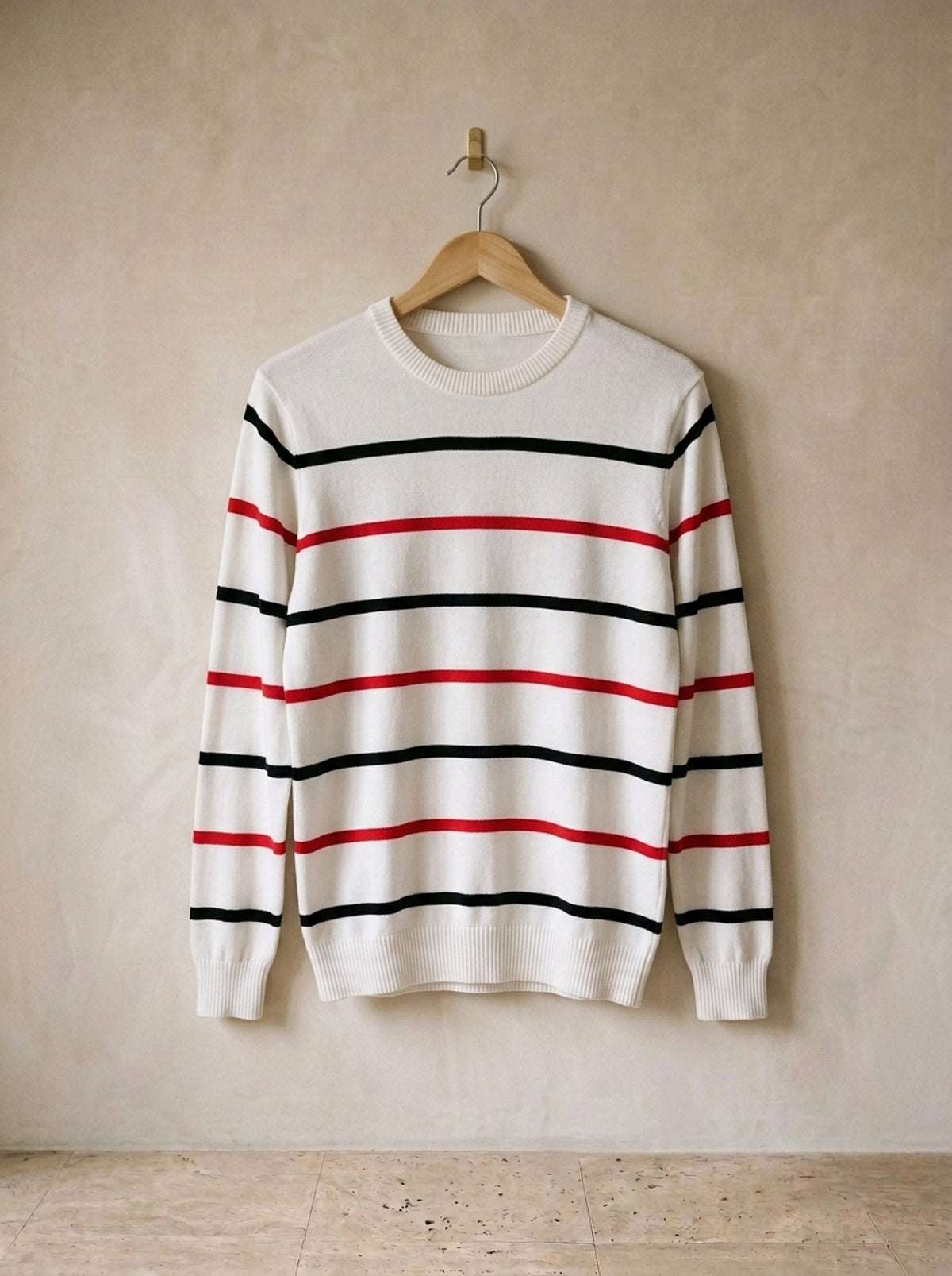Branco | Suéter listrado Lisburn branco – peça sozinha, foto de produto