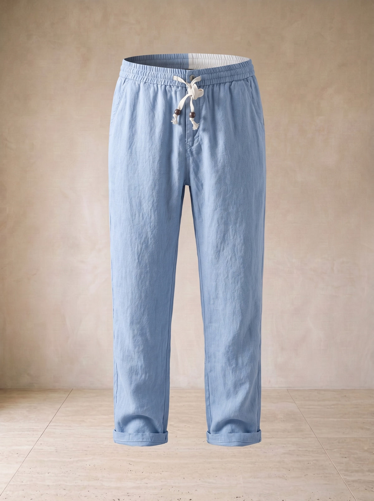 Azul-claro | Calça de linho com cordão Liverpool azul-claro – peça sozinha, foto de produto
