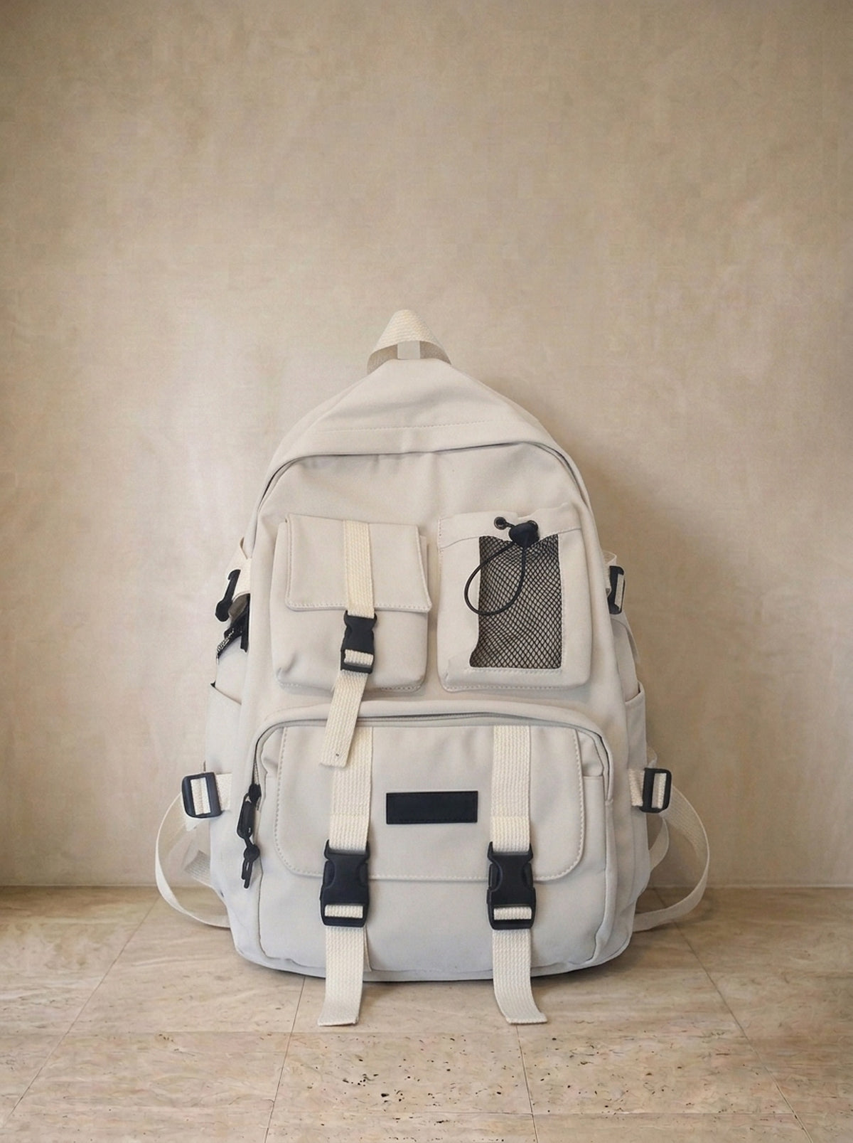 Branco | Mochila de nylon impermeável Locarno branco – mochila sozinha, foto de produto