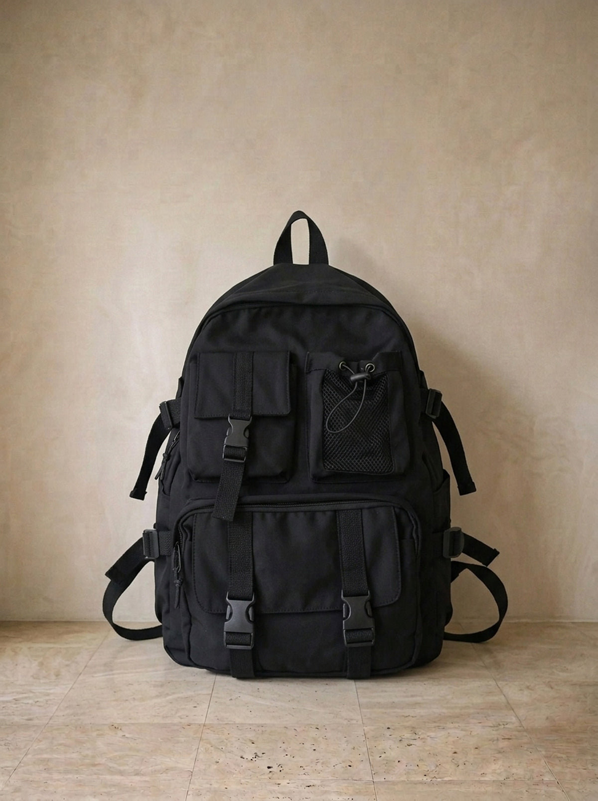 Preto | Mochila de nylon impermeável Locarno preto – mochila sozinha, foto de produto