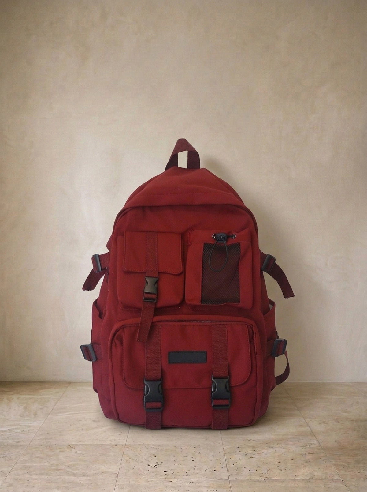Vermelho | Mochila de nylon impermeável Locarno vermelho – mochila sozinha, foto de produto