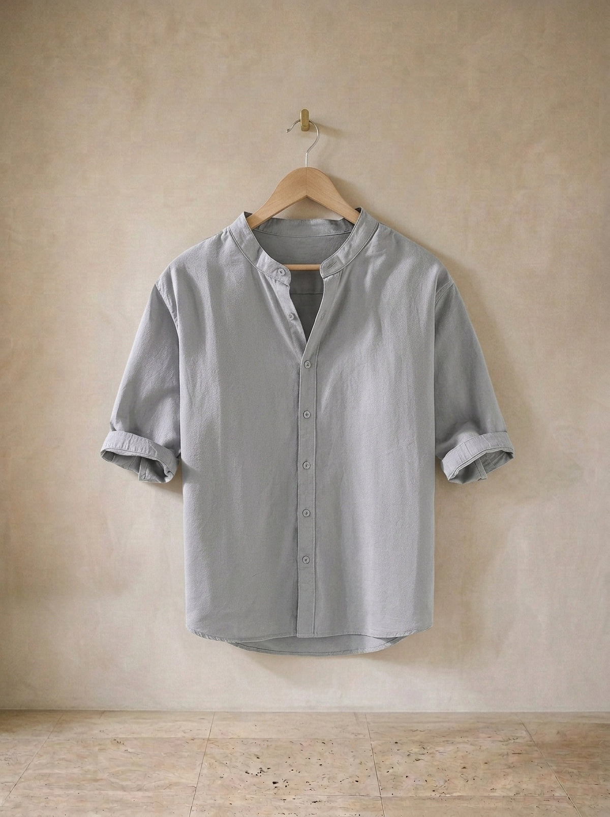 Cinza | Camisa social slim Lucerna cinza – peça sozinha, foto de produto