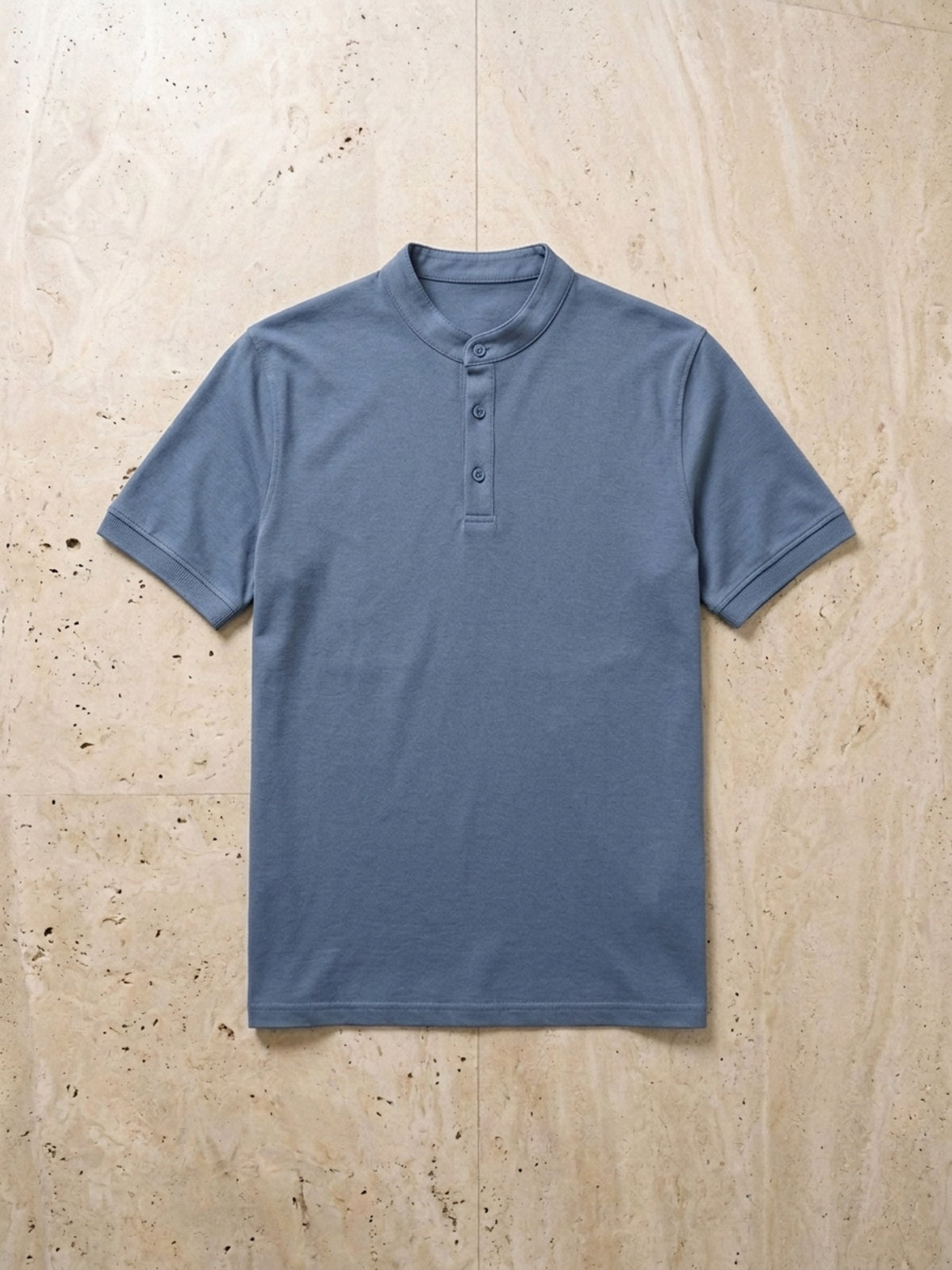 Azul | Camisa polo de algodão slim Sartong Lugano azul – peça sozinha vista de cima