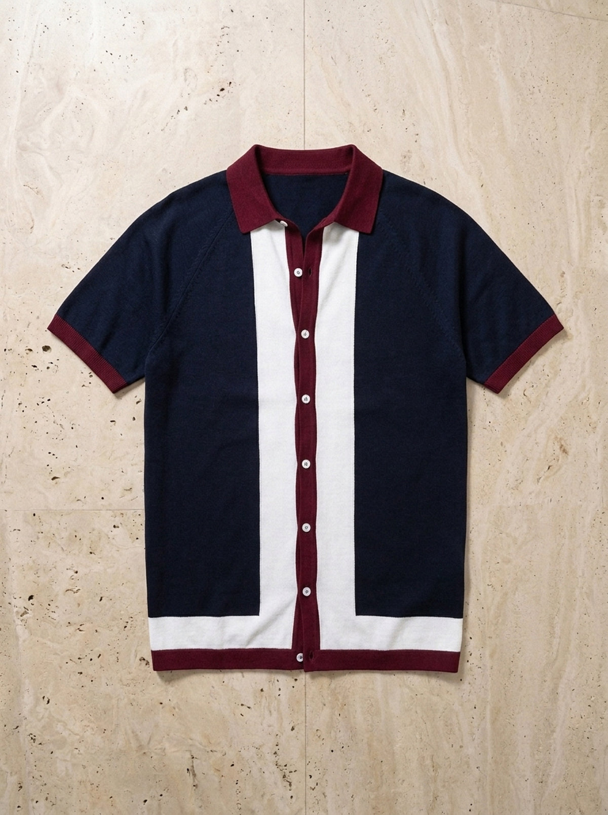 Camisa de tricô retrô Maddalena – peça sozinha vista de cima