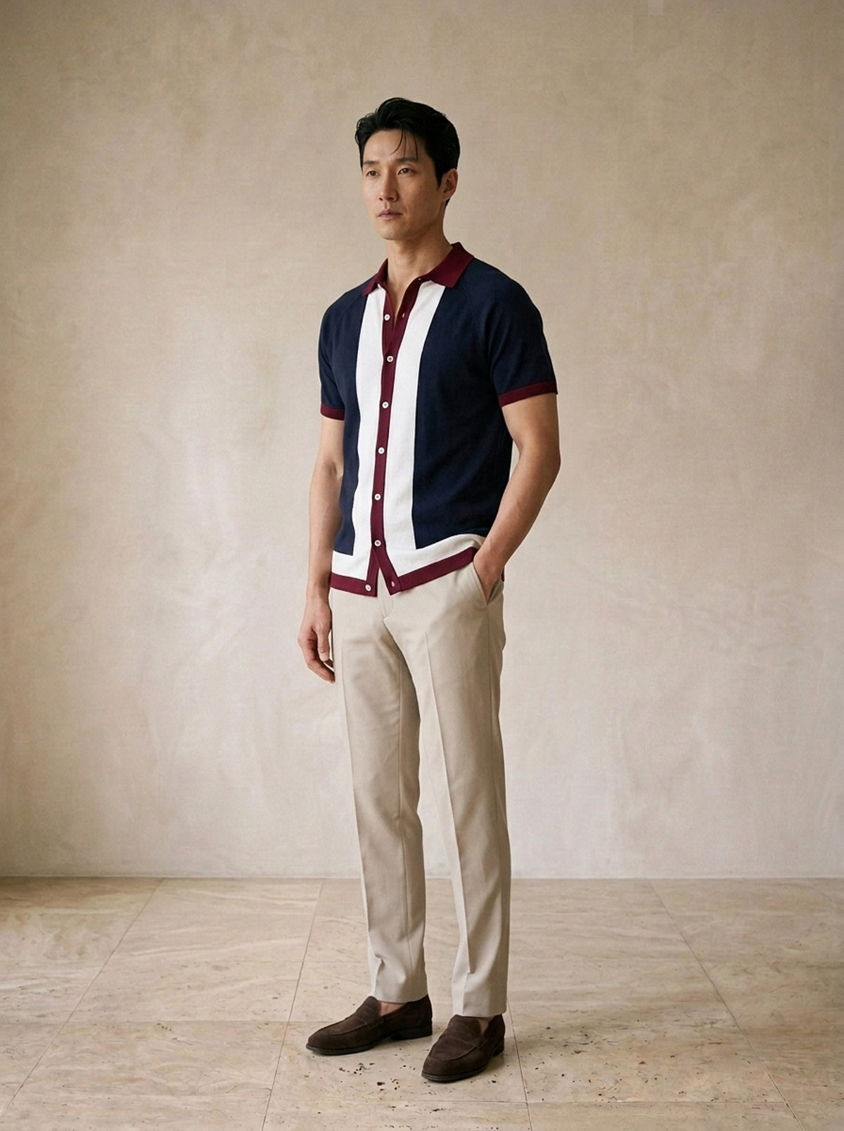 Camisa de tricô retrô Maddalena – vista três quartos