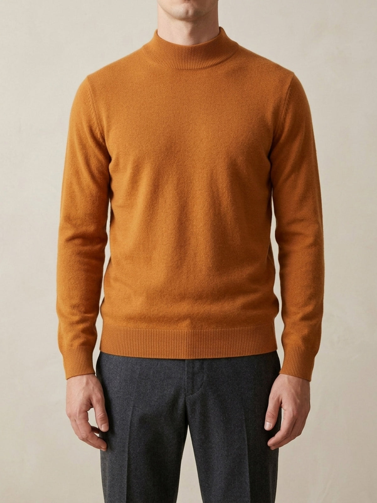 Laranja | Suéter de lã gola alta Sartong Megève laranja – peça no corpo, foto de produto